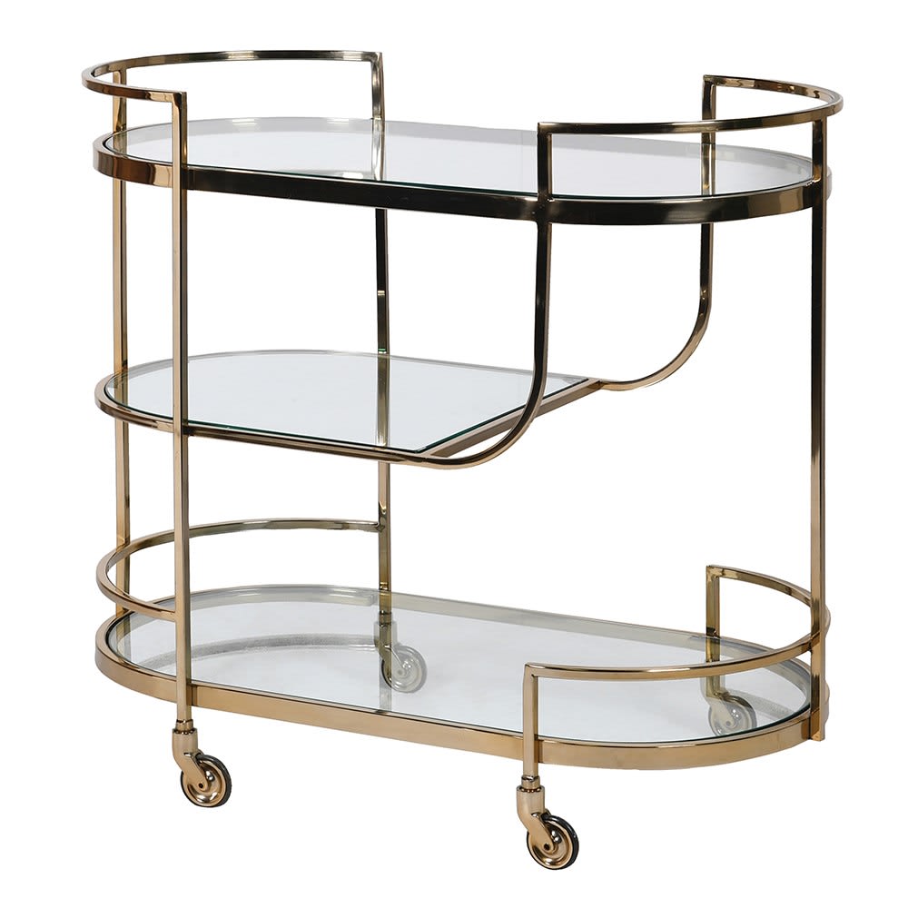 Sloane Gold Triple Tier Bar Cart