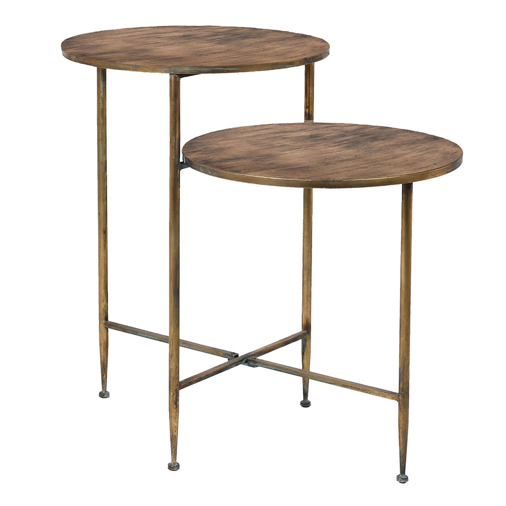 Gold Brushed Two Tier End Table
