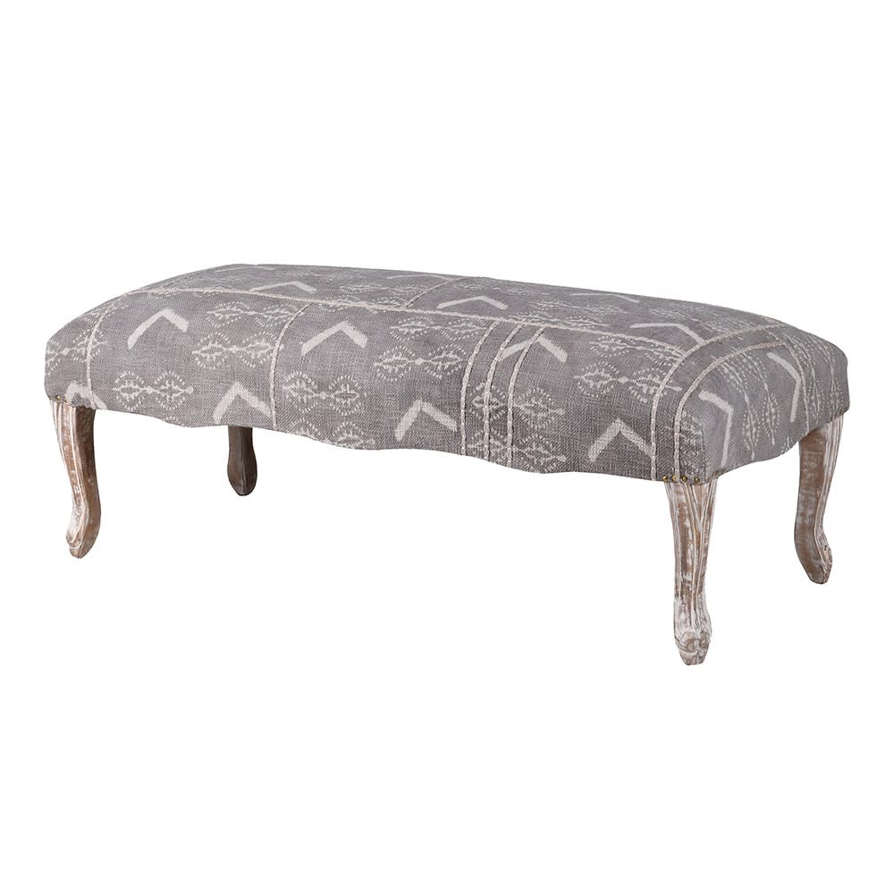 Grey Zanzibar Patterned Bench