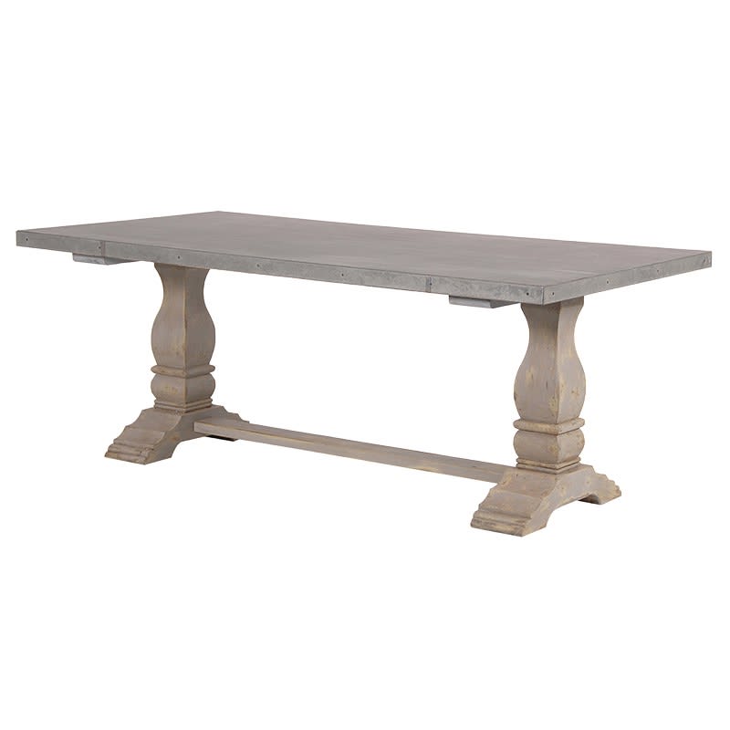 Metal Top Large Refectory Dining Table