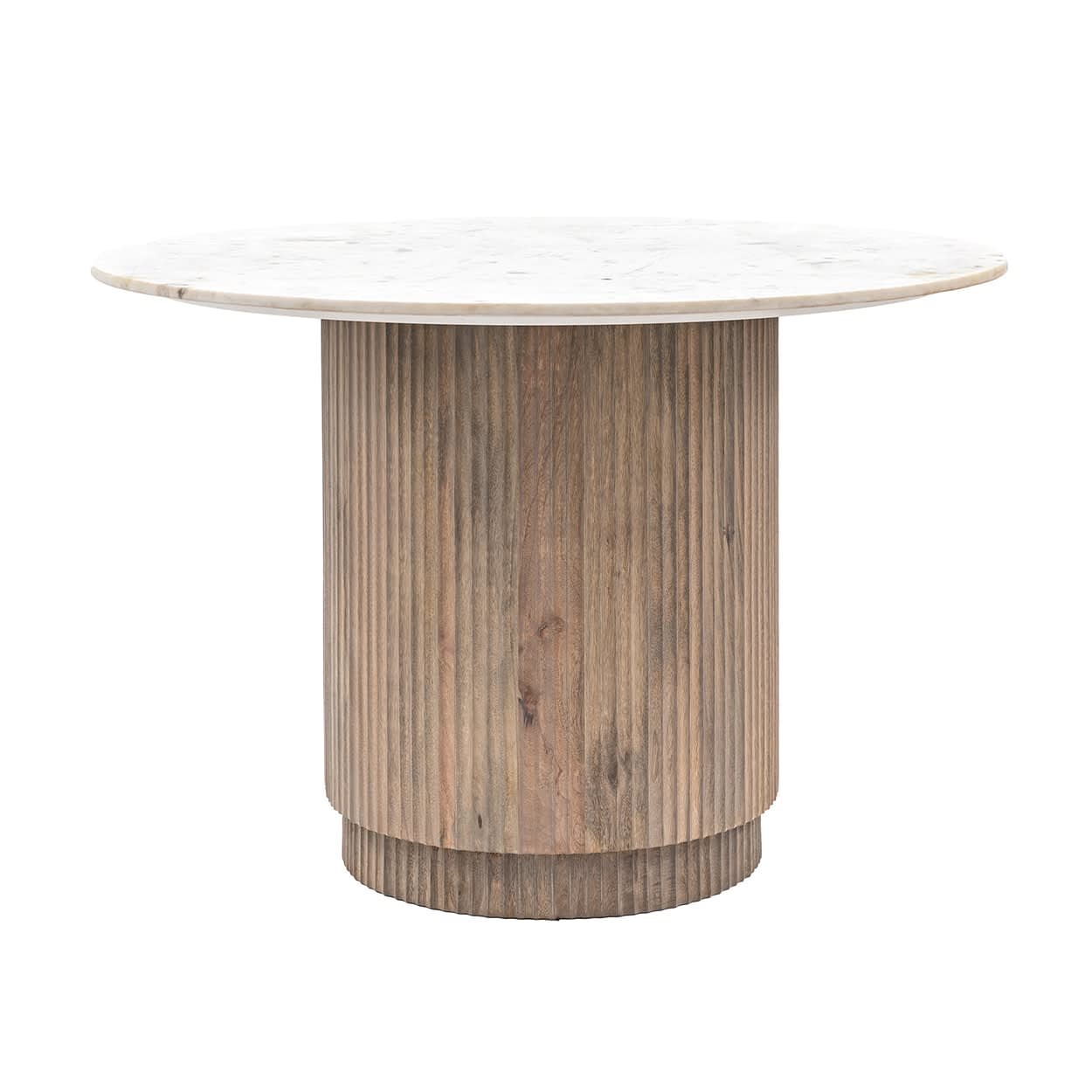 Marmo Grey Wooden Round Dining Table by Gallery Direct
