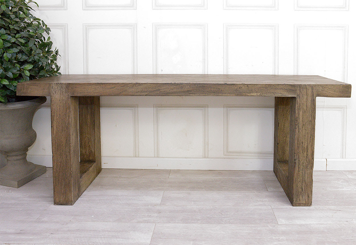 Wooden Block Hall Console Table