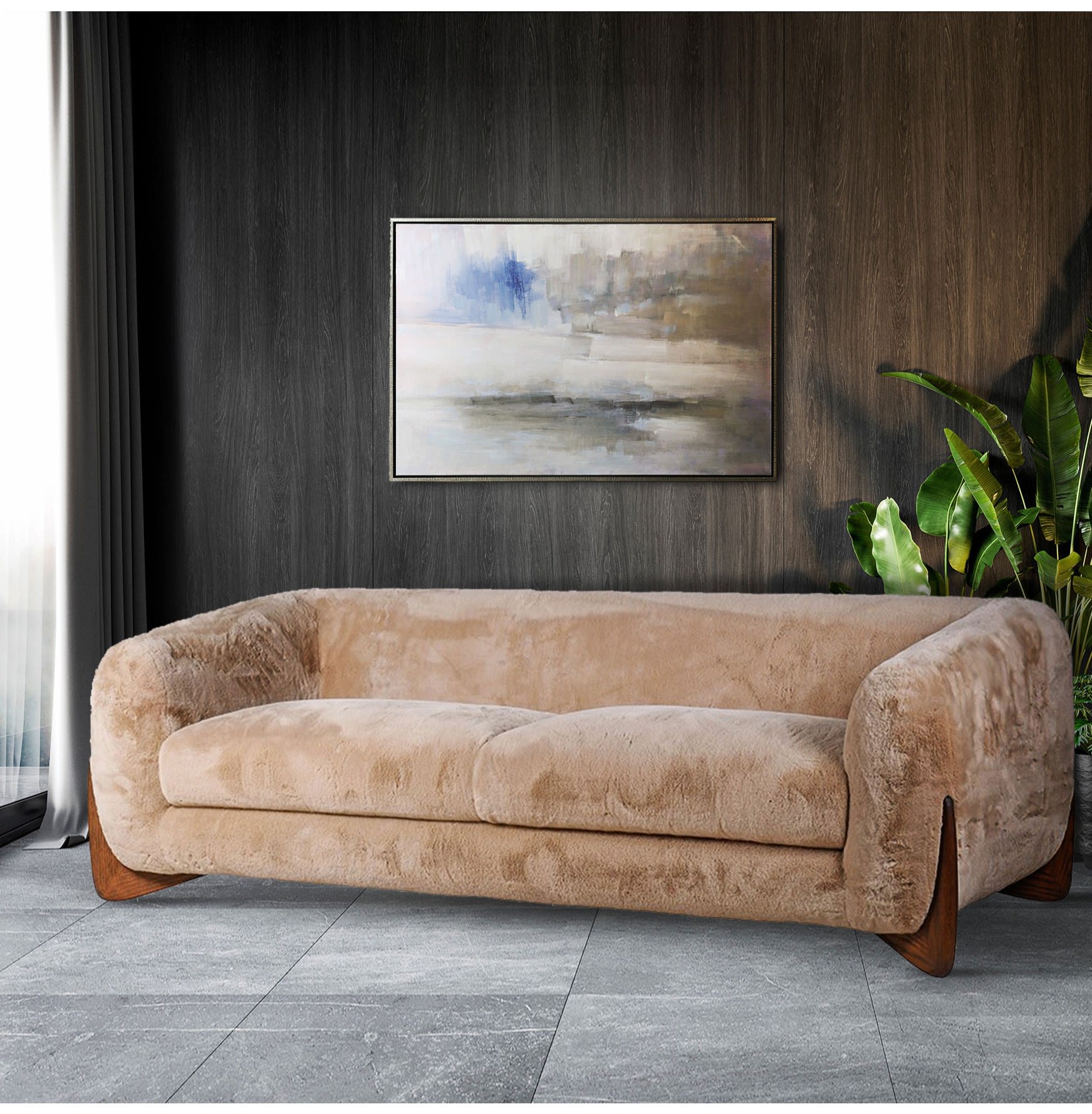 Denali Beige Sheepskin 3 Seater Sofa