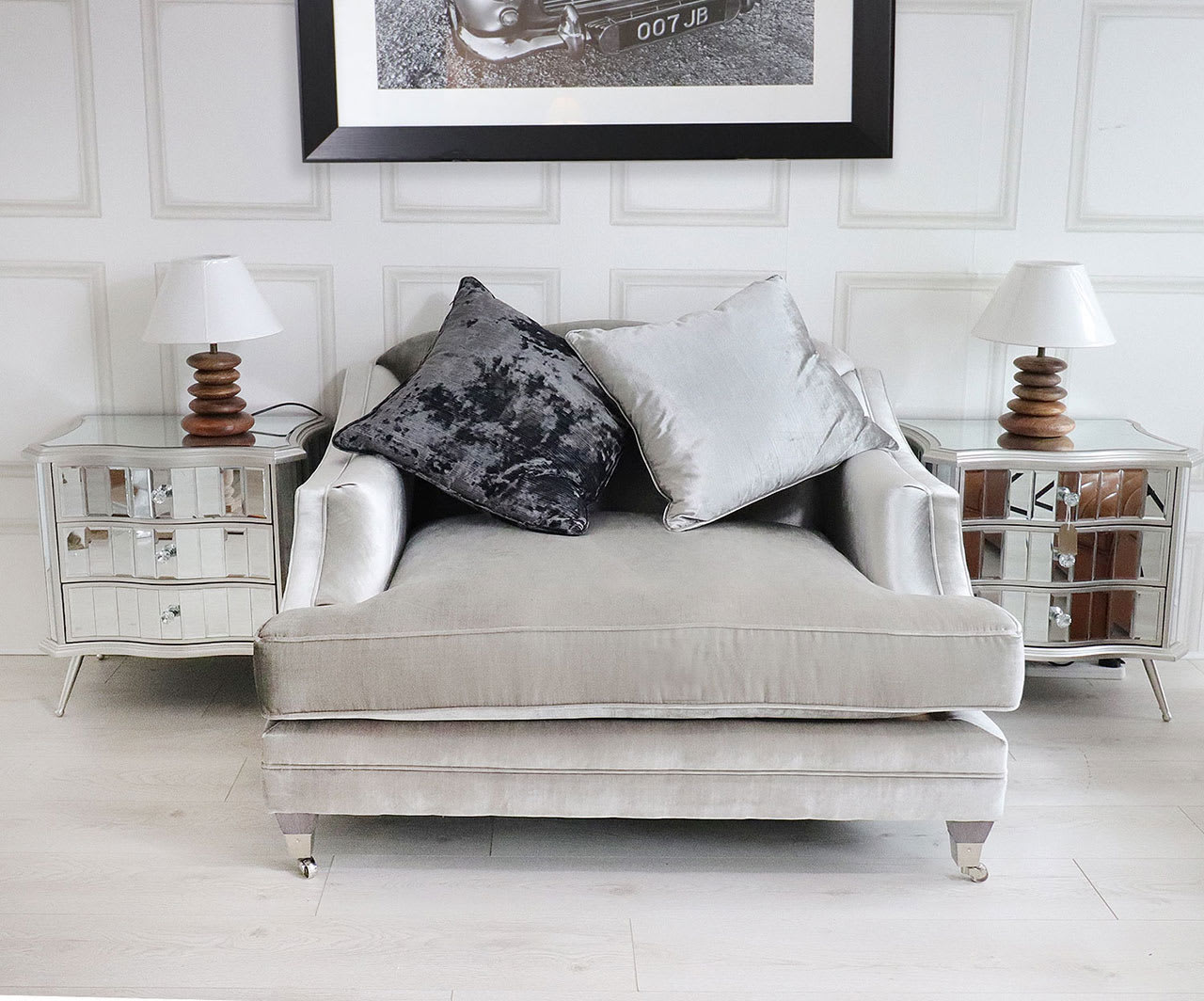 Silver Crush Cosy Sofa with Cushions