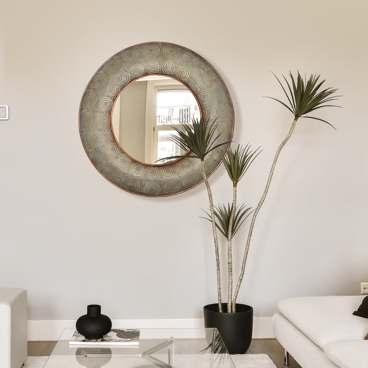 Patterned Mesh Wall Mirror