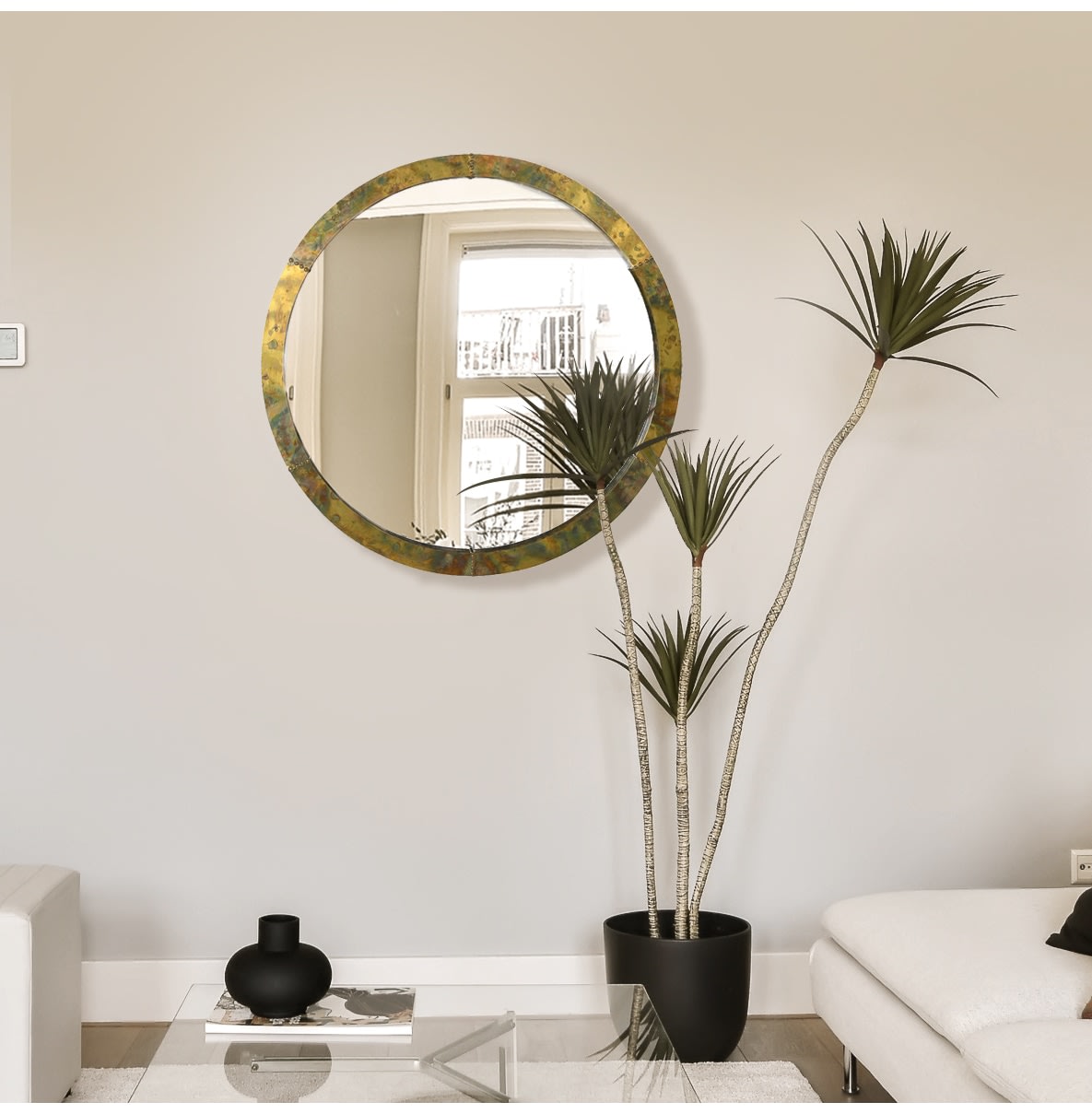 Oil Slick Effect Round Wall Mirror