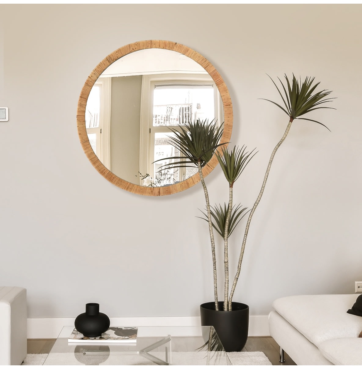 Rattan Circular Wall Mirror