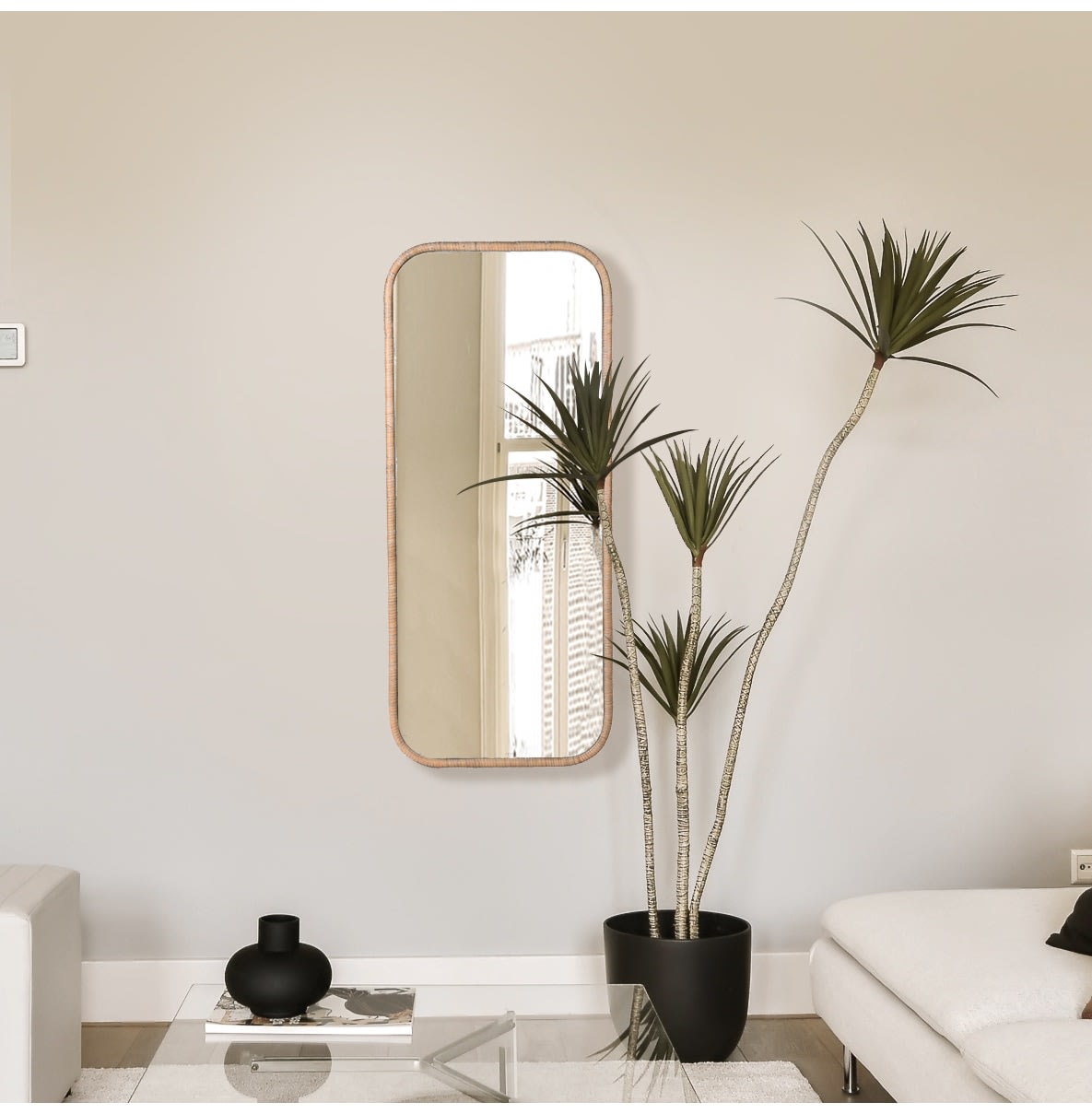 Rectangular Wood Effect Wall Mirror