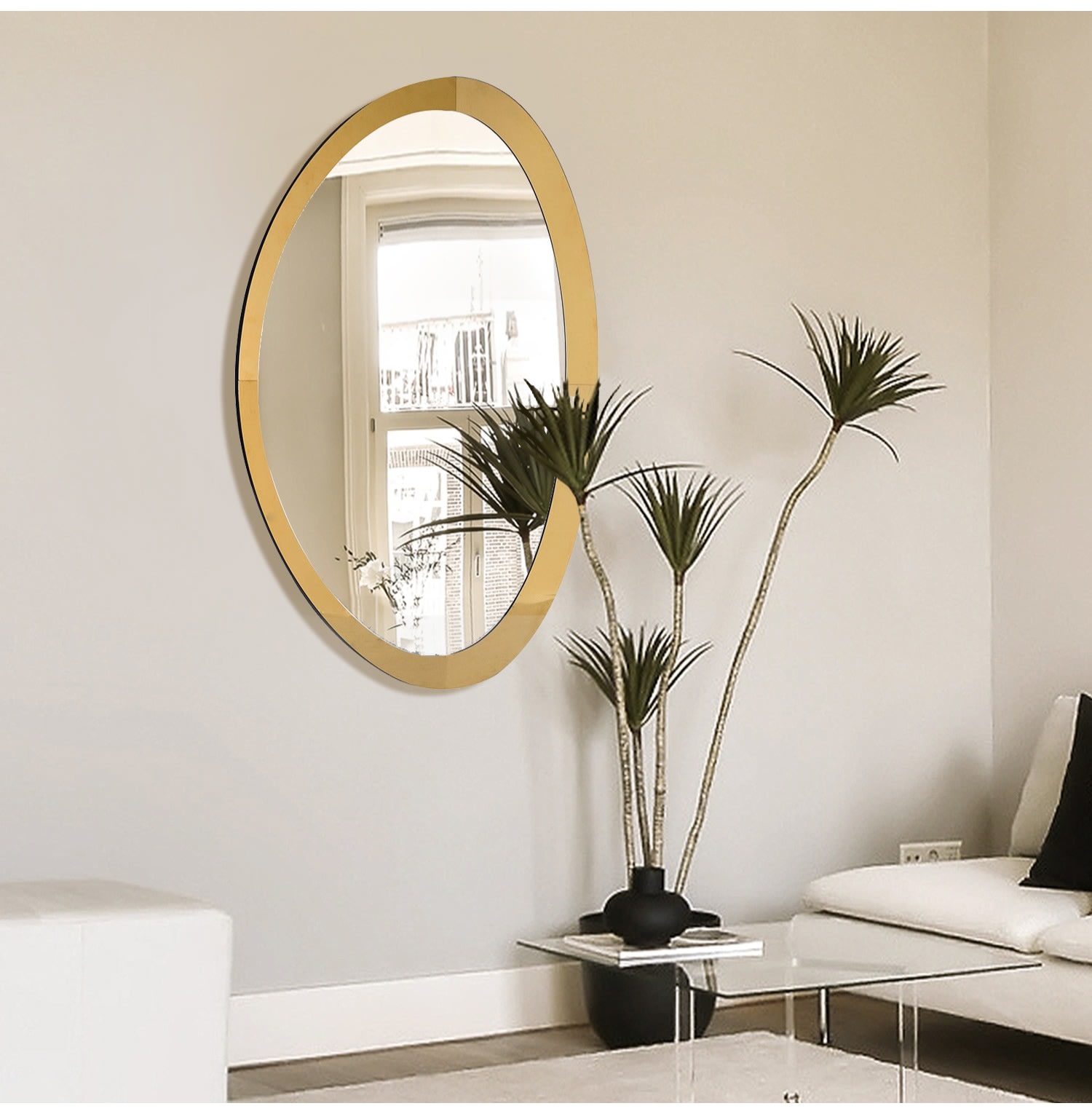 Gold Egg Shape Mirror