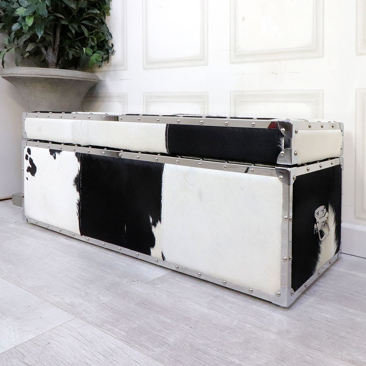 Cowhide Large Storage Trunk