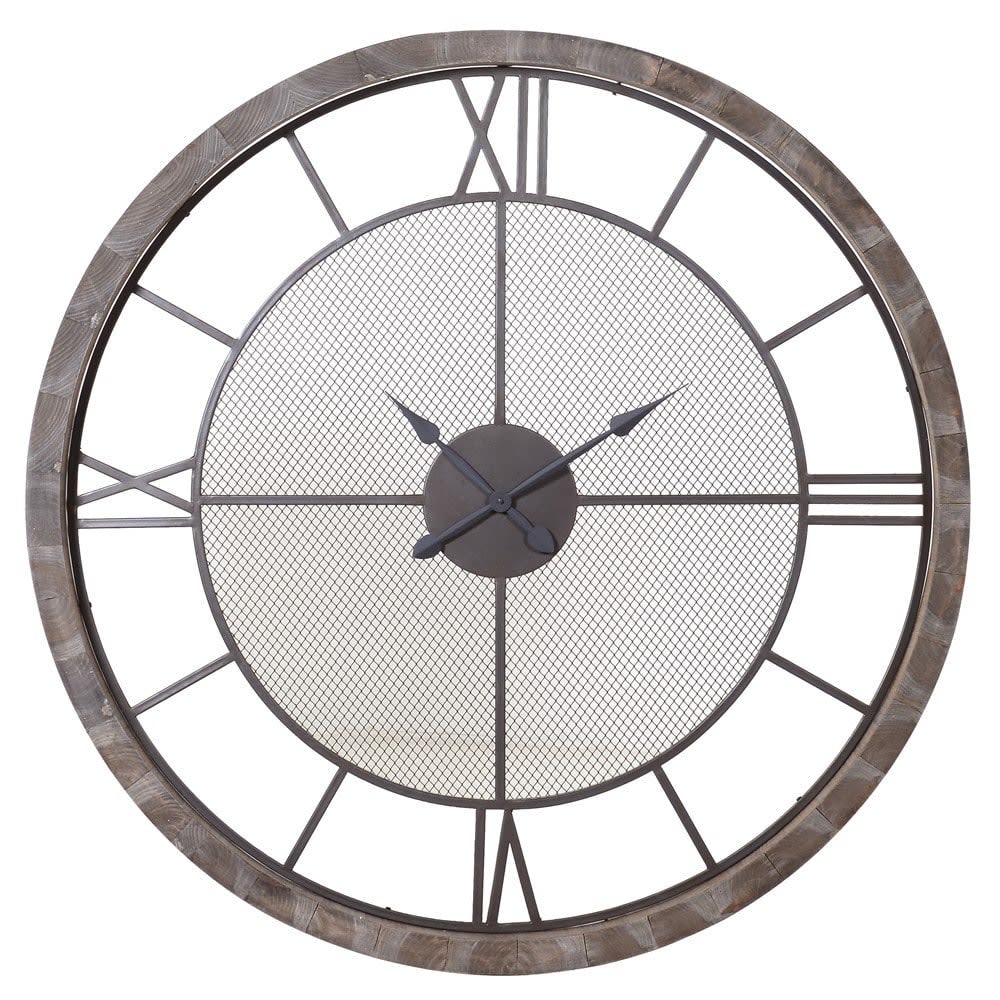 Wood and Metal Wall Clock