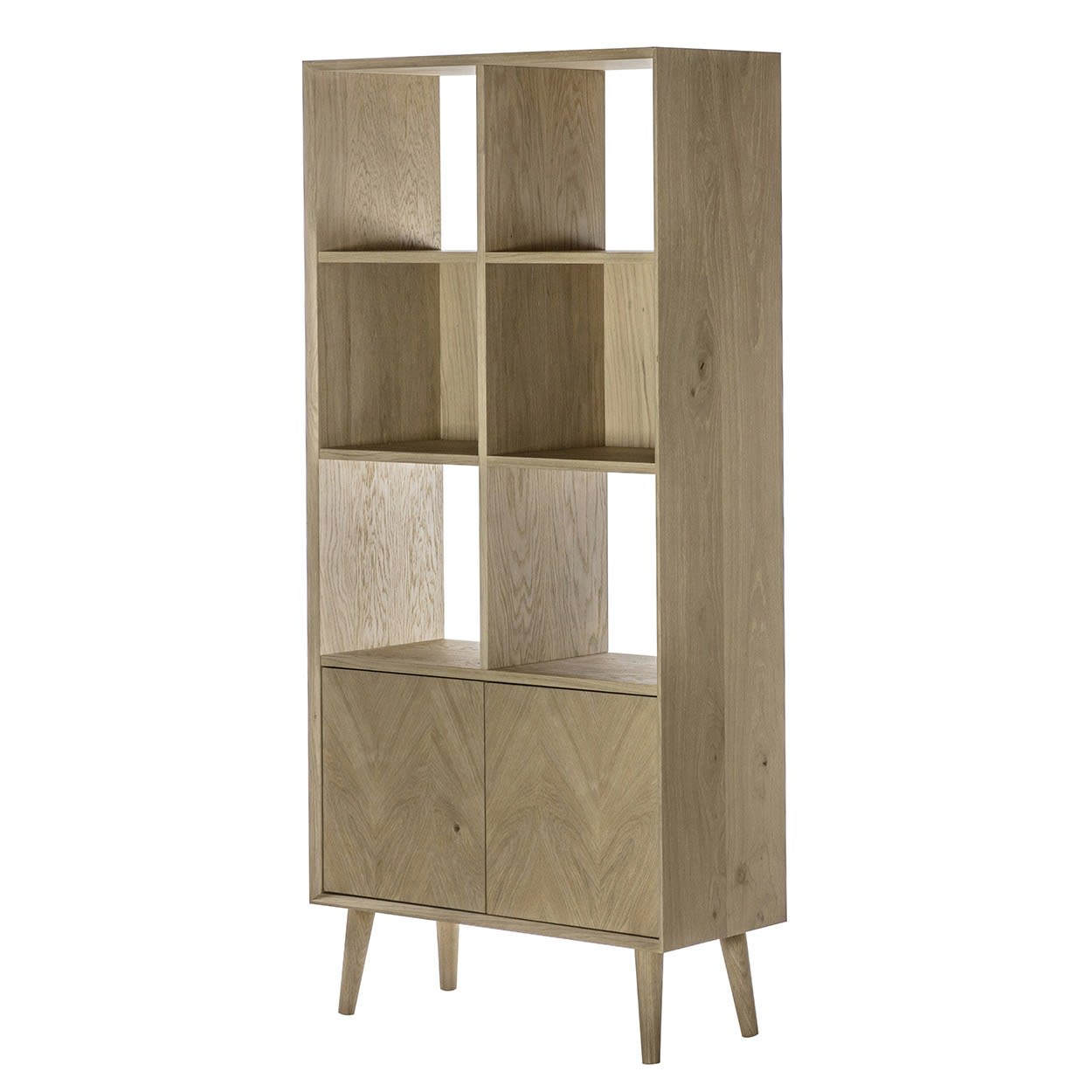 Milano Oak 2 Door Open Display Unit by Gallery Direct