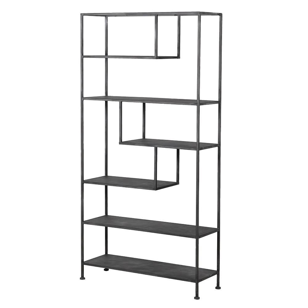 Black Metal Industrial Style Shelving Unit