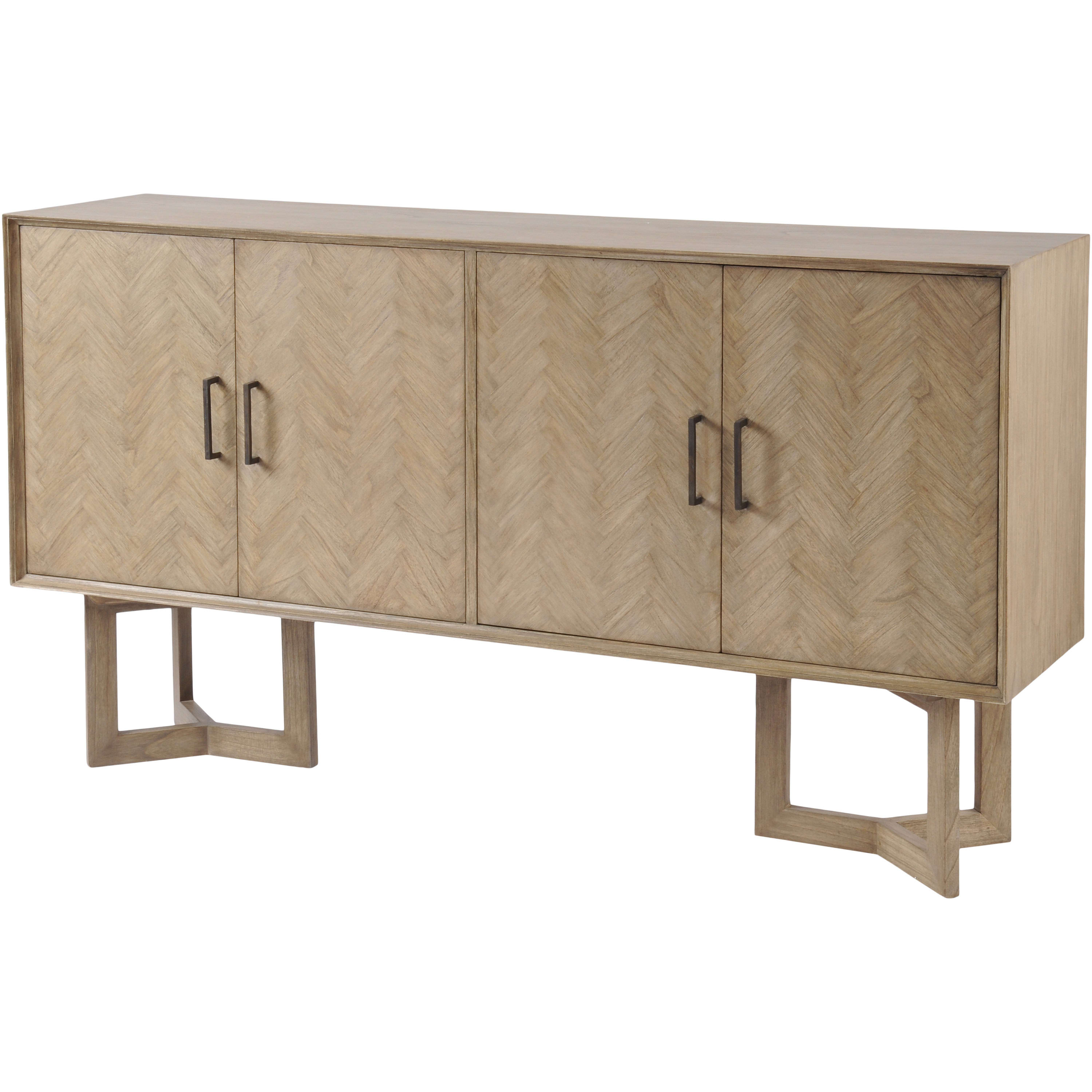 Parquet Pattern Natural Wood Sideboard