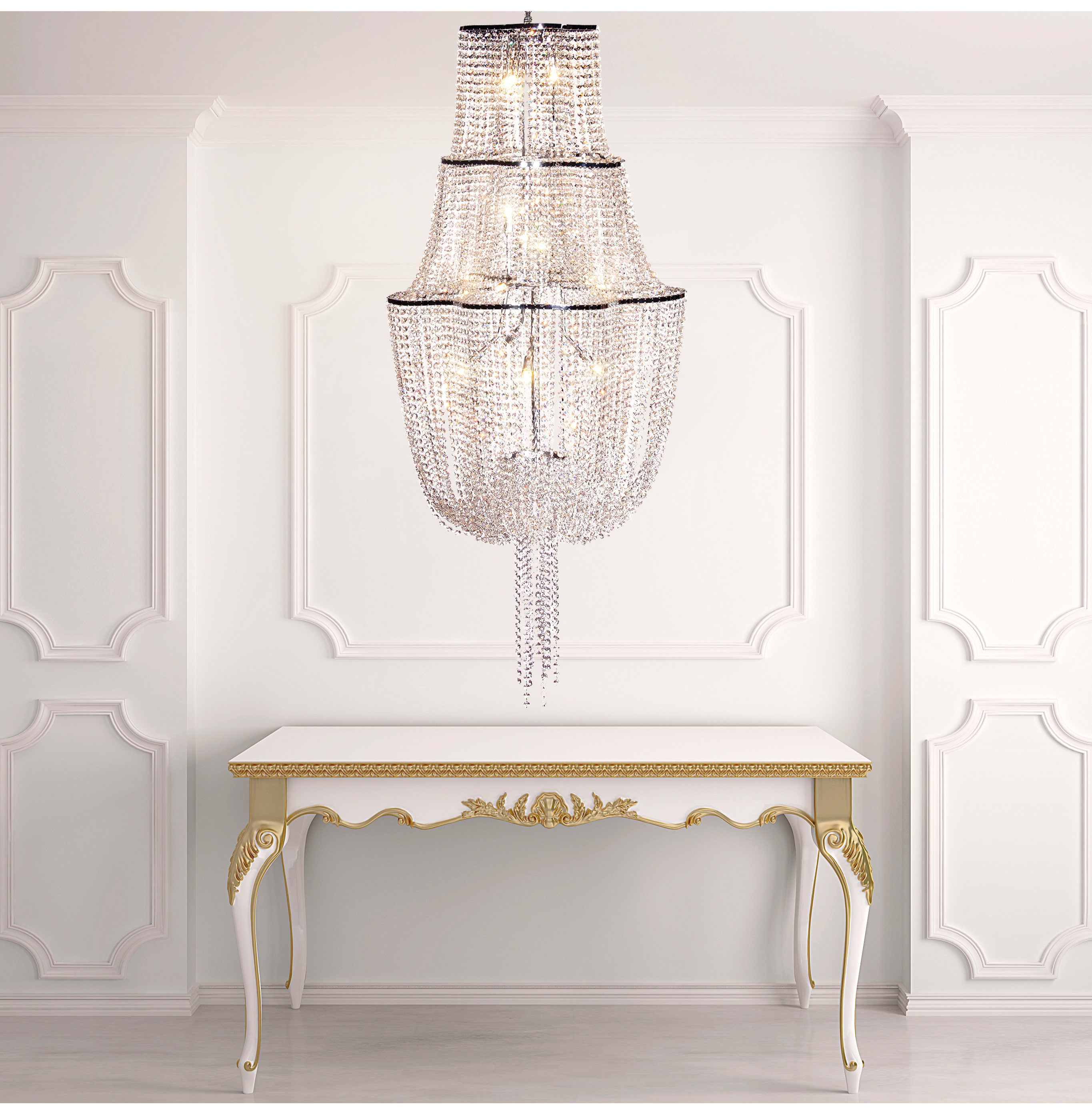 Large Juliette Crystal Tiered Chandelier