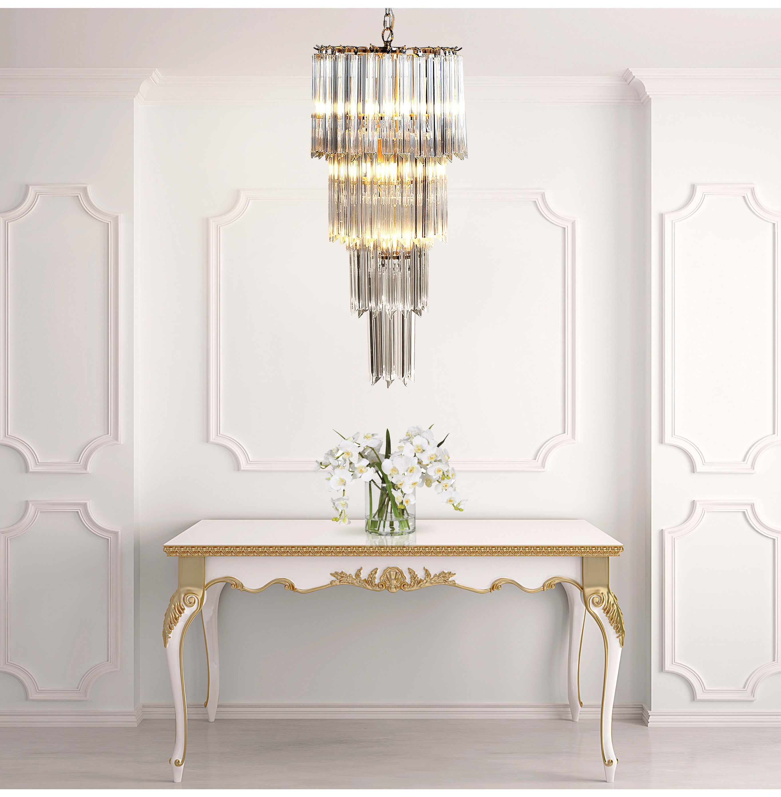 Manon Clear Glass Tiered Chandelier