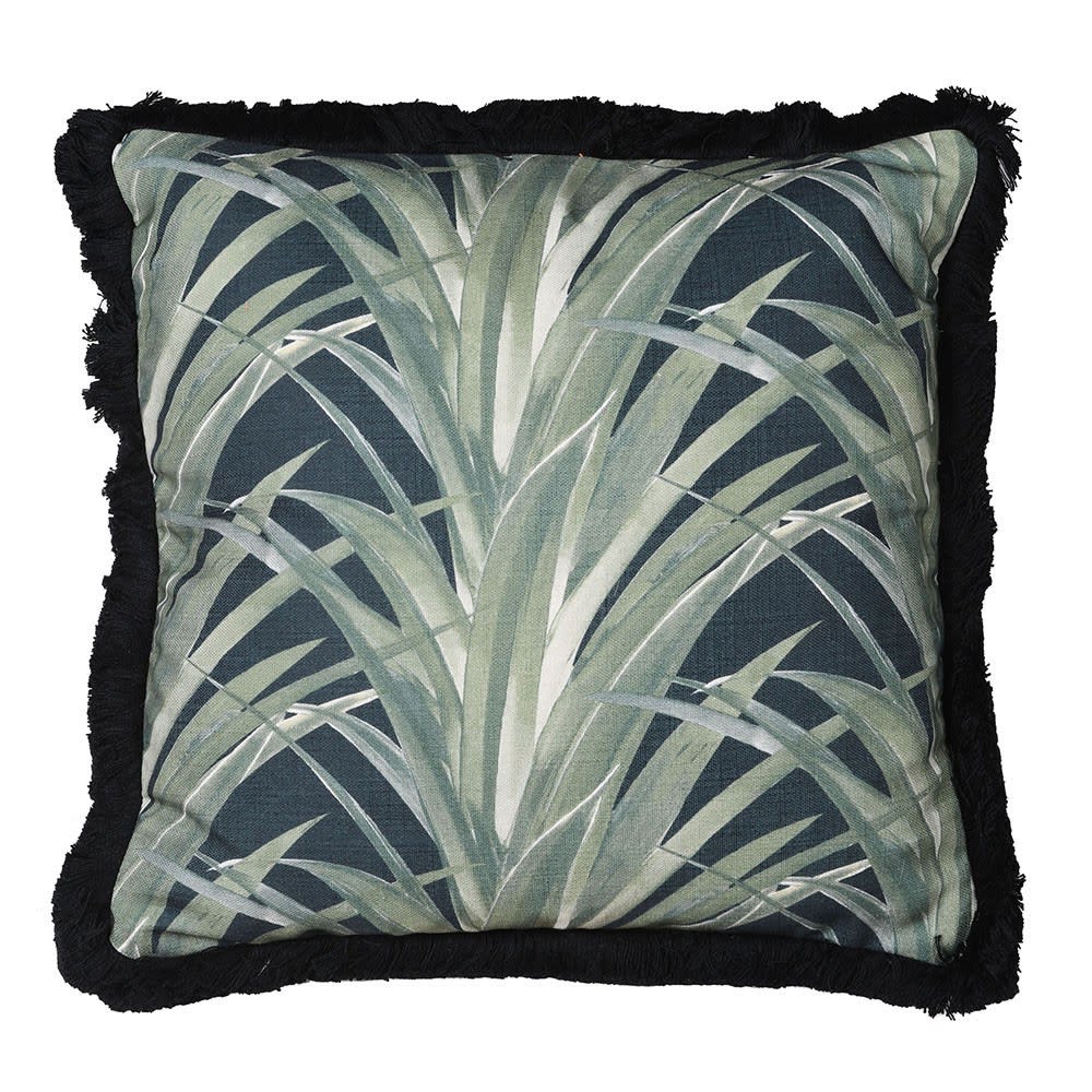 Fern Leaf Cushion with Fringe