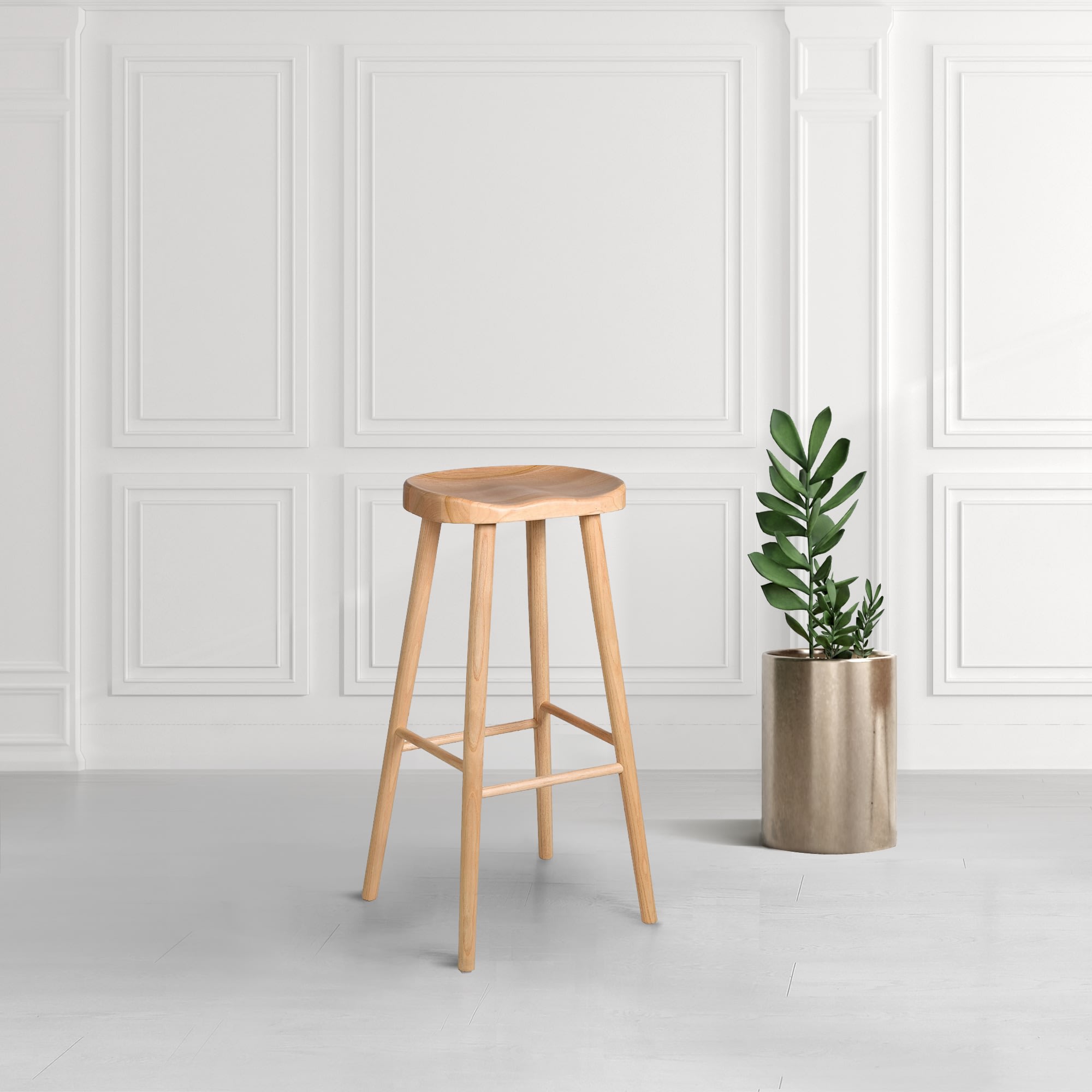 Natural Wood Barstool