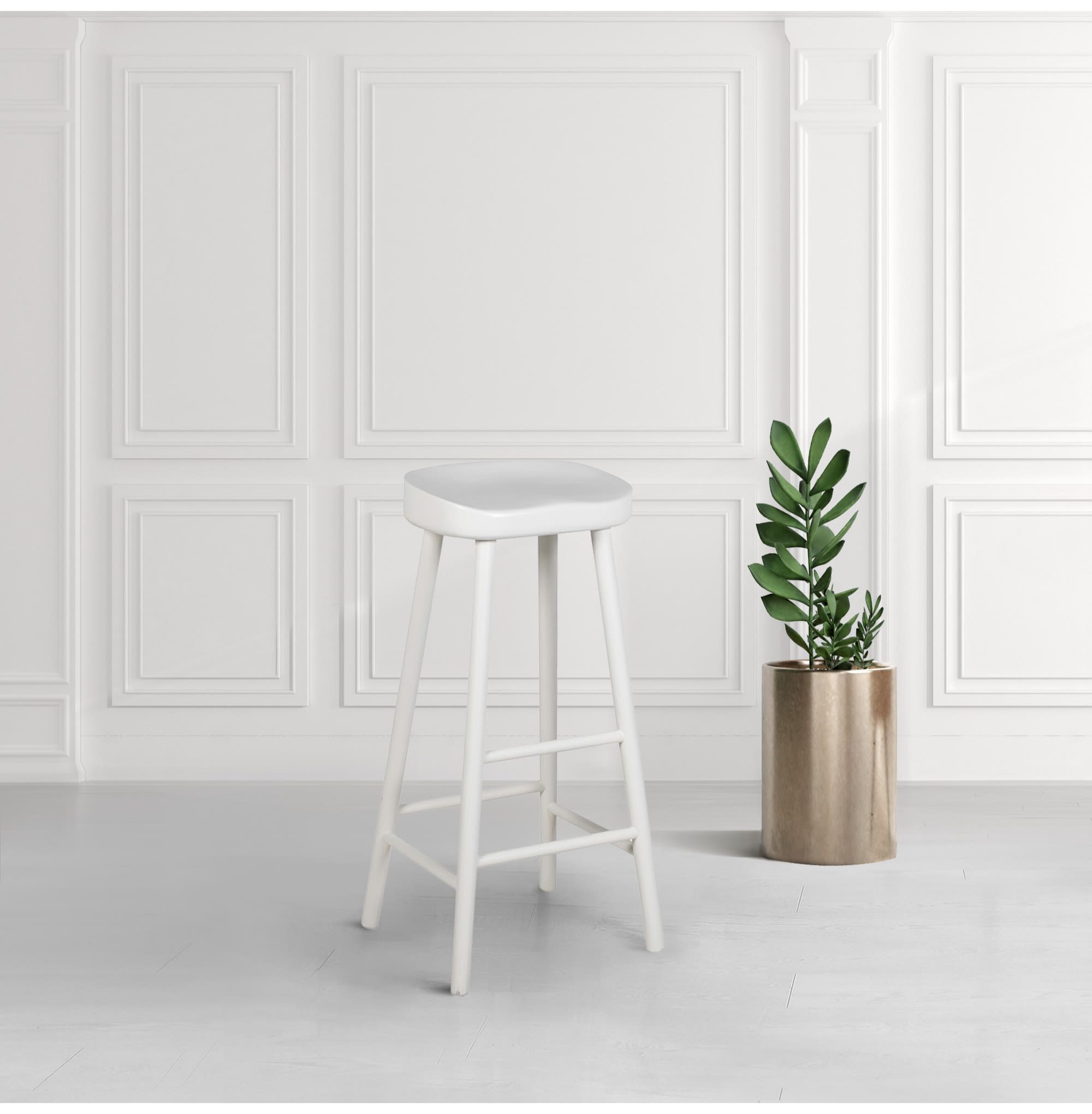 White Birch Wood Bar Stool