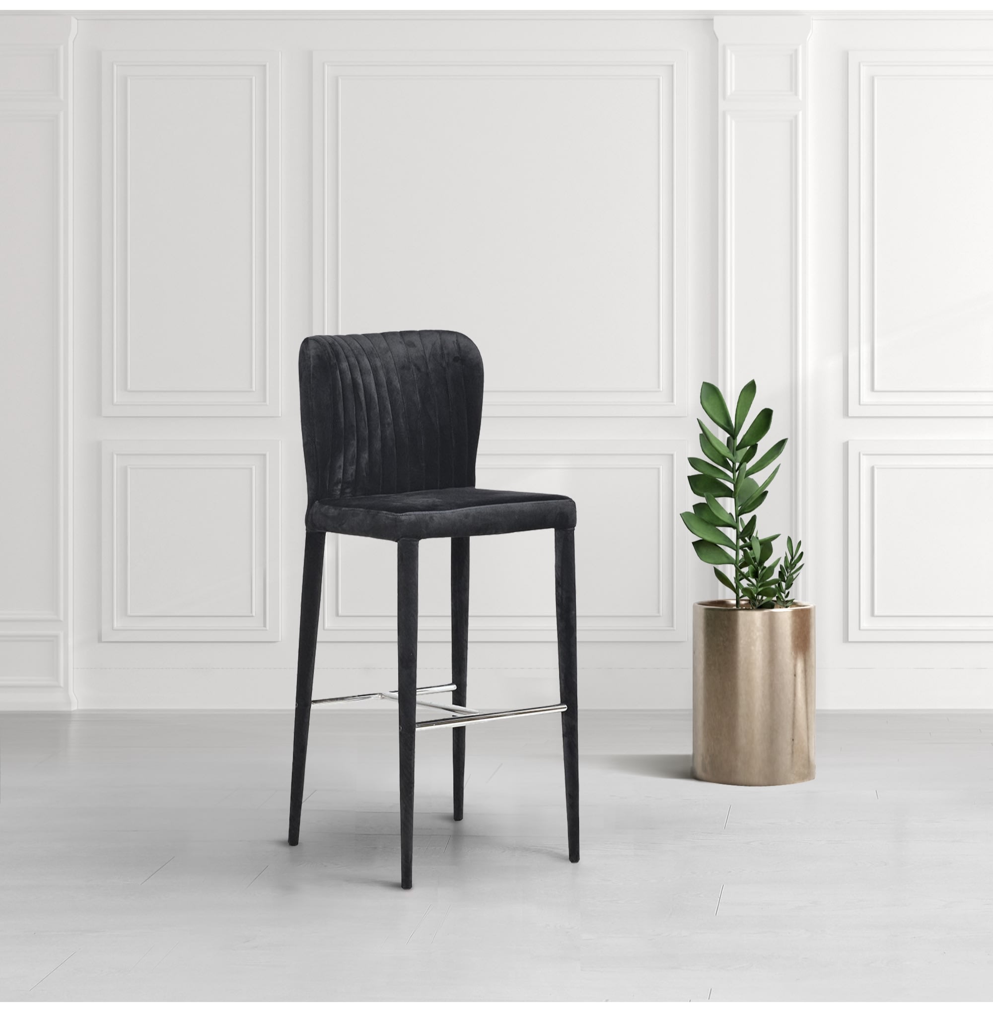 Noir Velvet Bar Chair