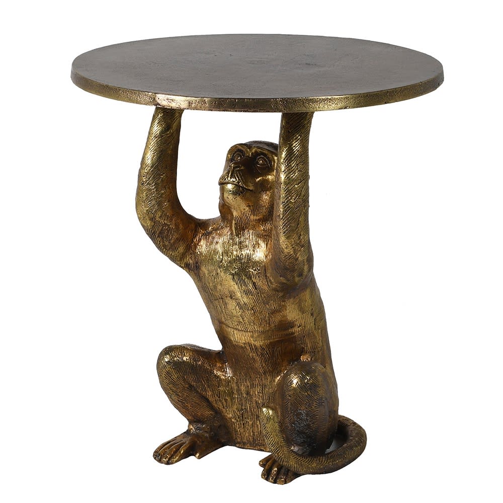 Antique Gold Monkey Lamp Table