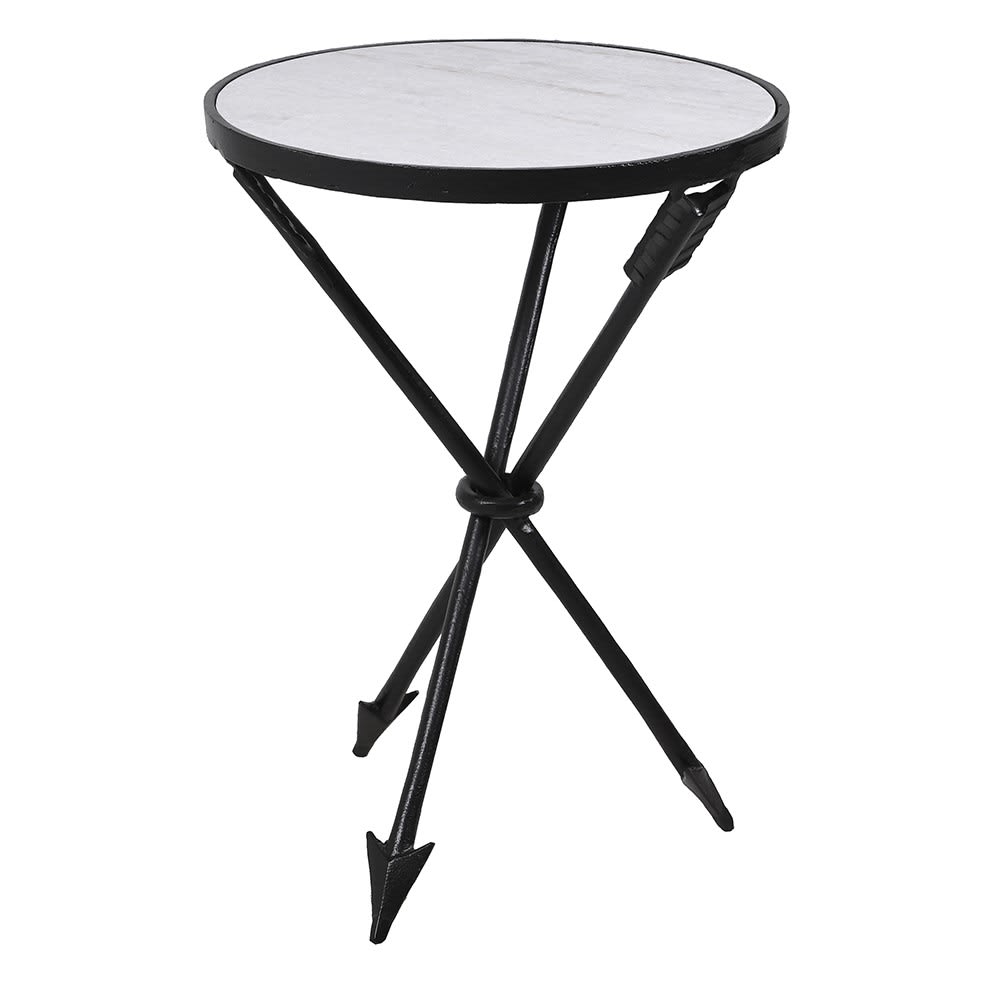 Arrow Leg Side Table with Marble Top