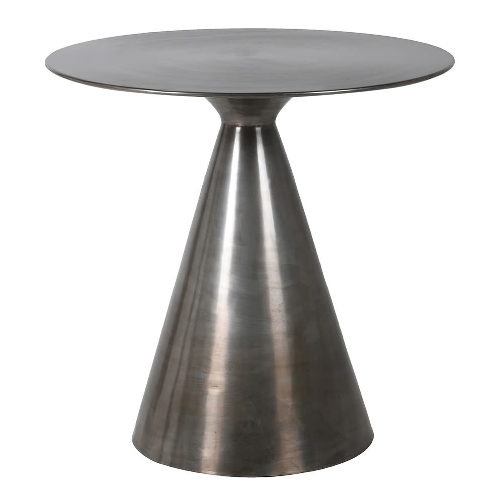 Polished Iron Pyramid Side Table