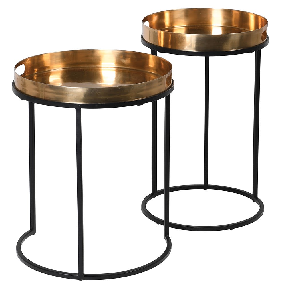 Polished Brass Nest of Tables