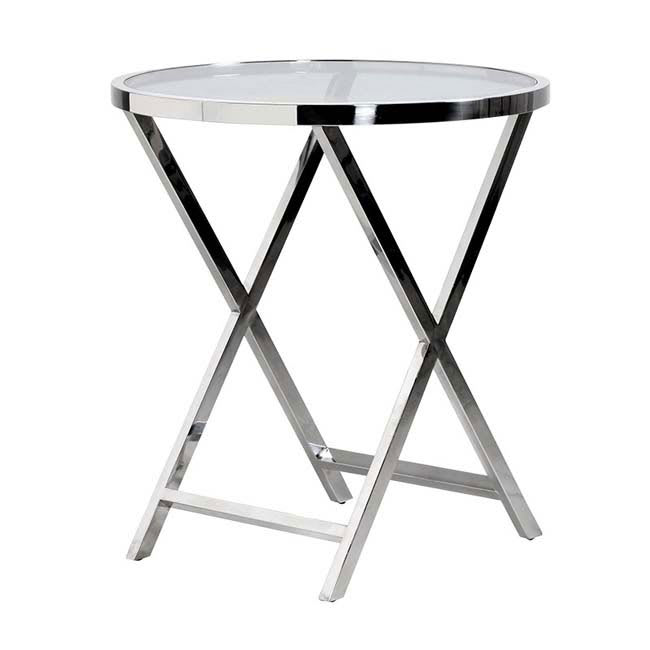 Sloane Chrome Cross Frame End Table