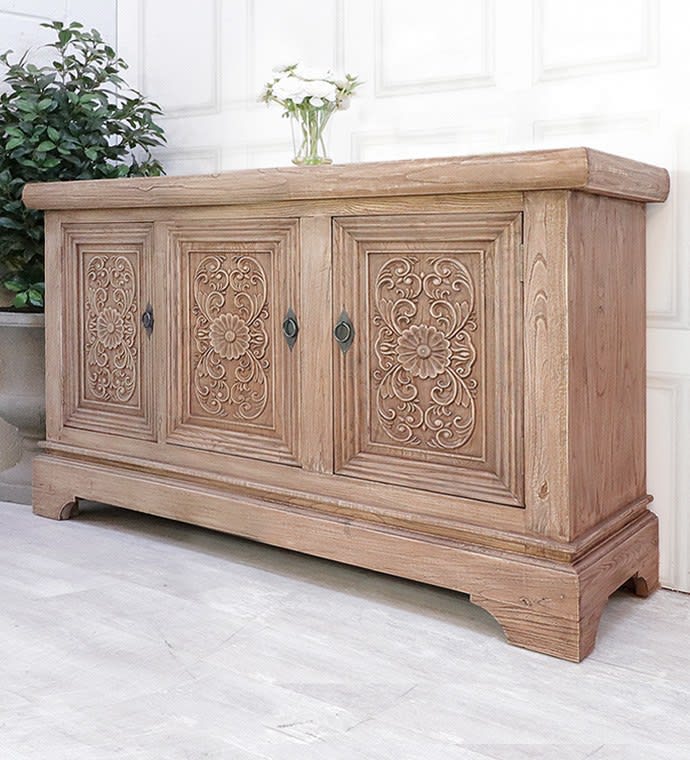 3 Door Carved Design Sideboard