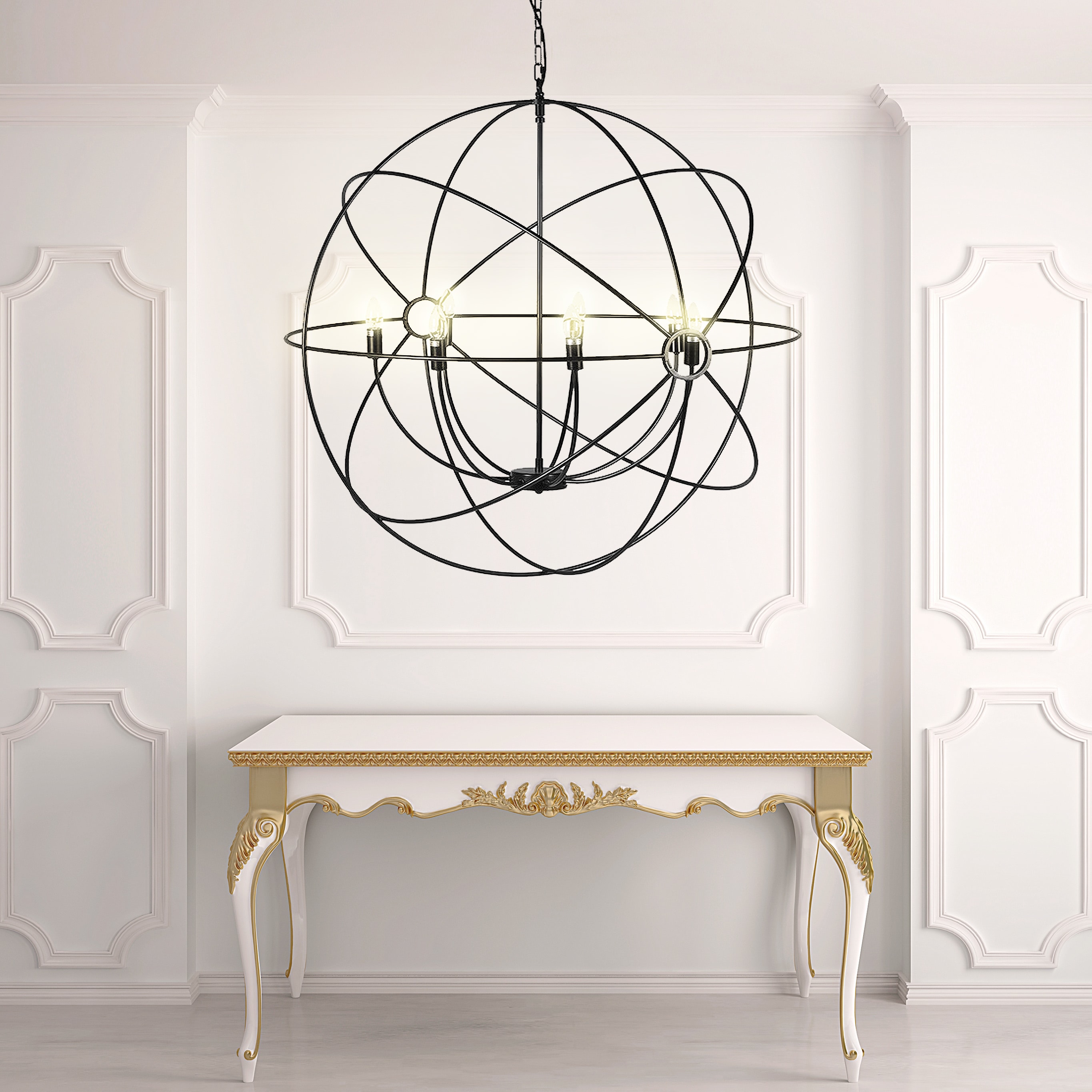 Large Open Orbit Chandelier