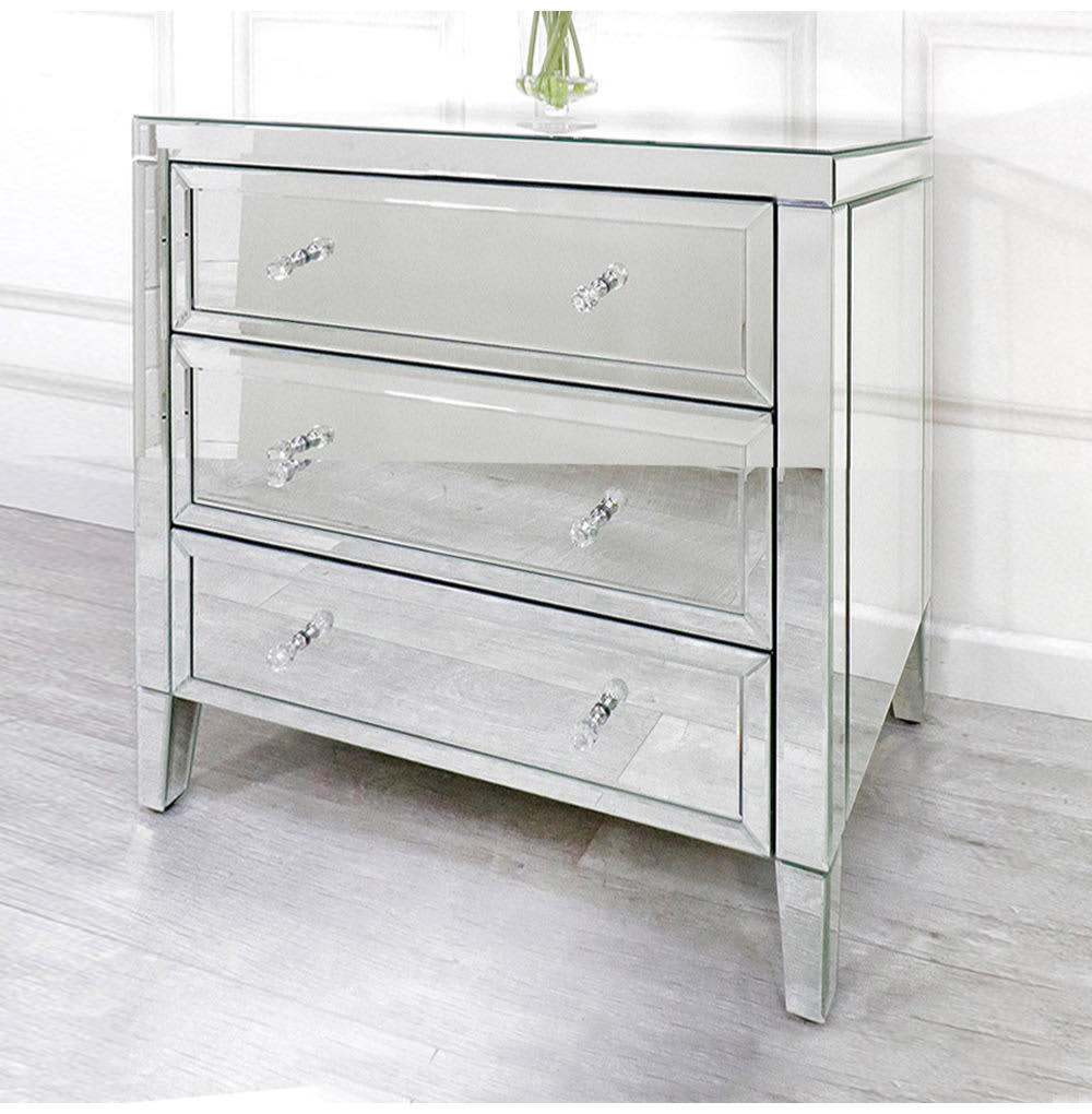 Lucille 3 Drawer Mirrored Chest