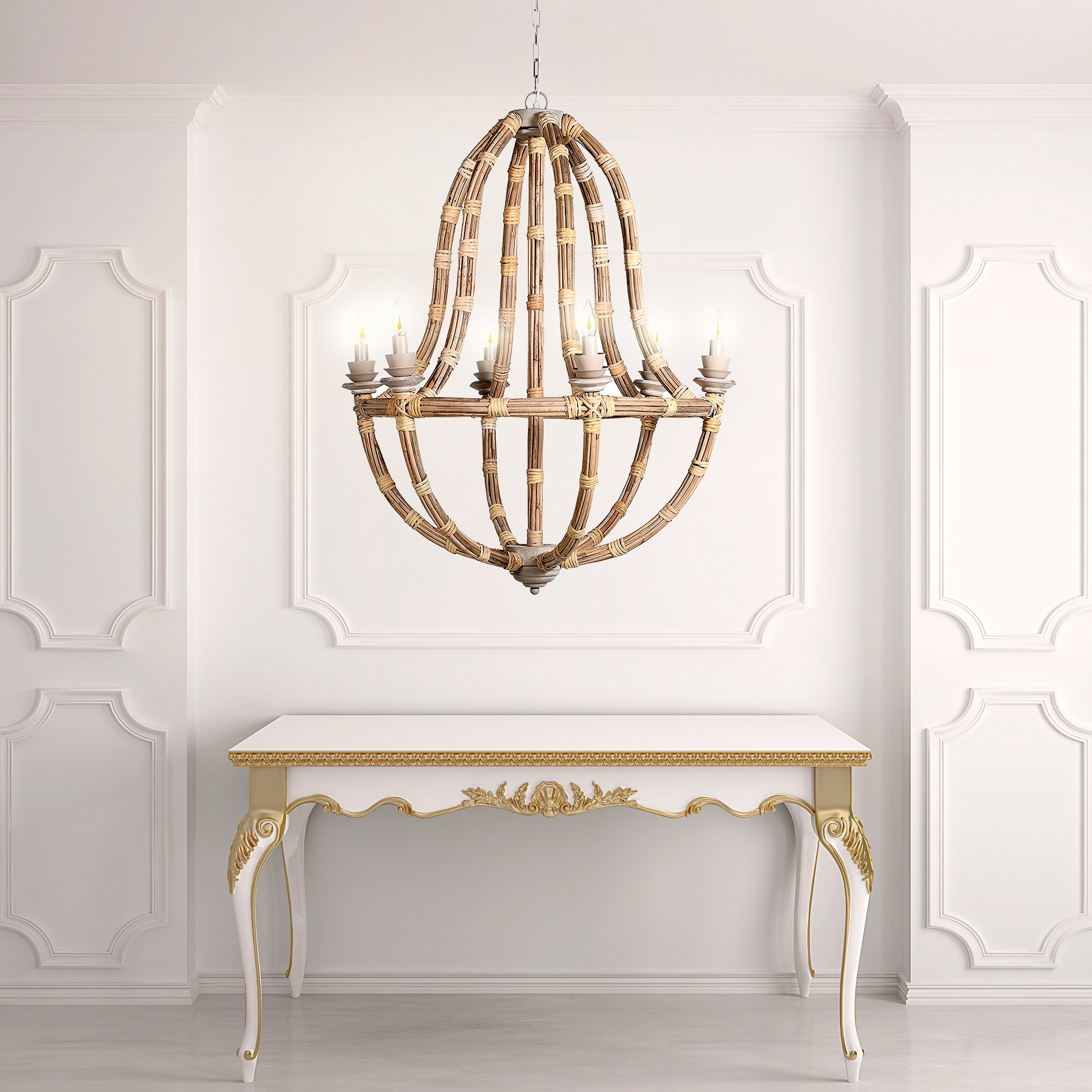 Large 6 Arm Shaped Chandelier