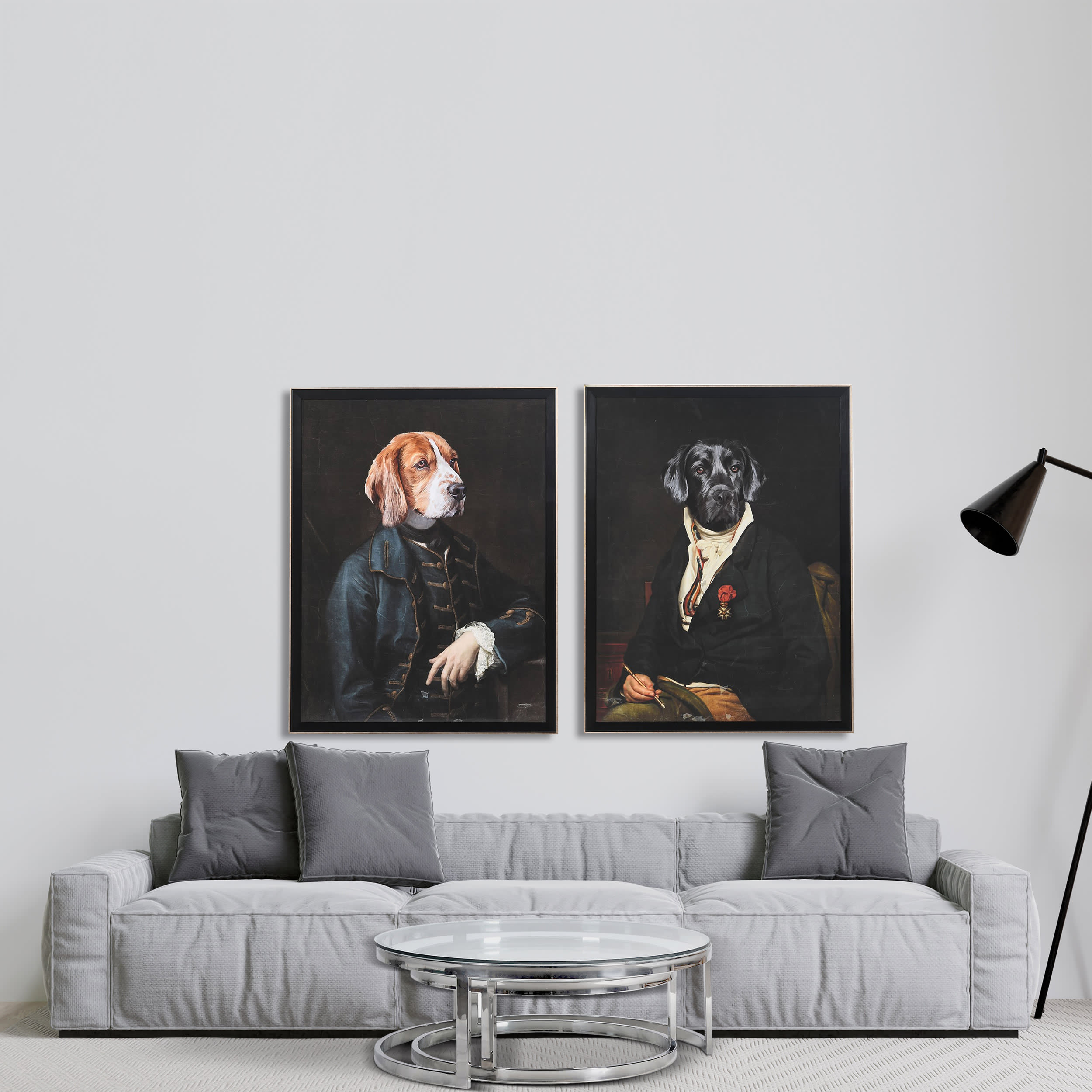 Brown Dog in Jacket Wall Print