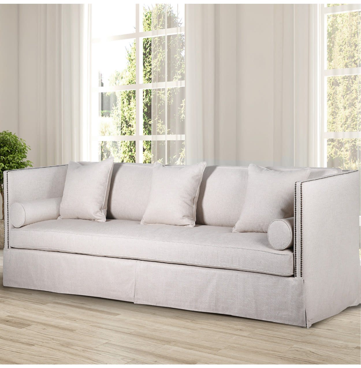 New Hampshire Linen Studded Sofa