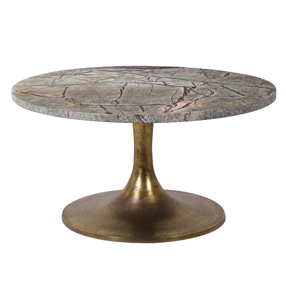 Iron and Green Forest Marble Coffee Table