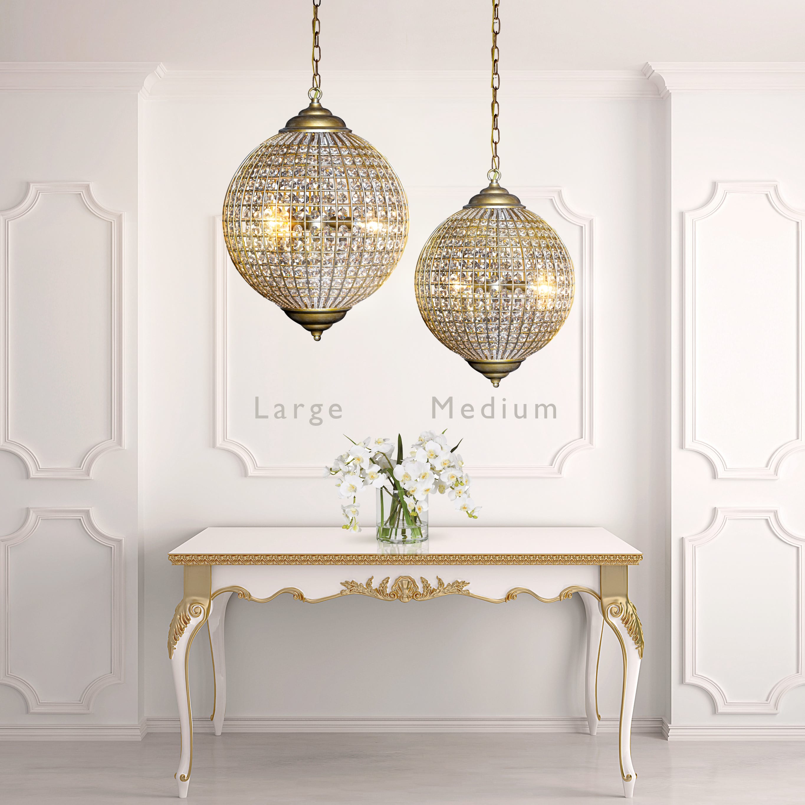 Large Gold Globe Chandelier