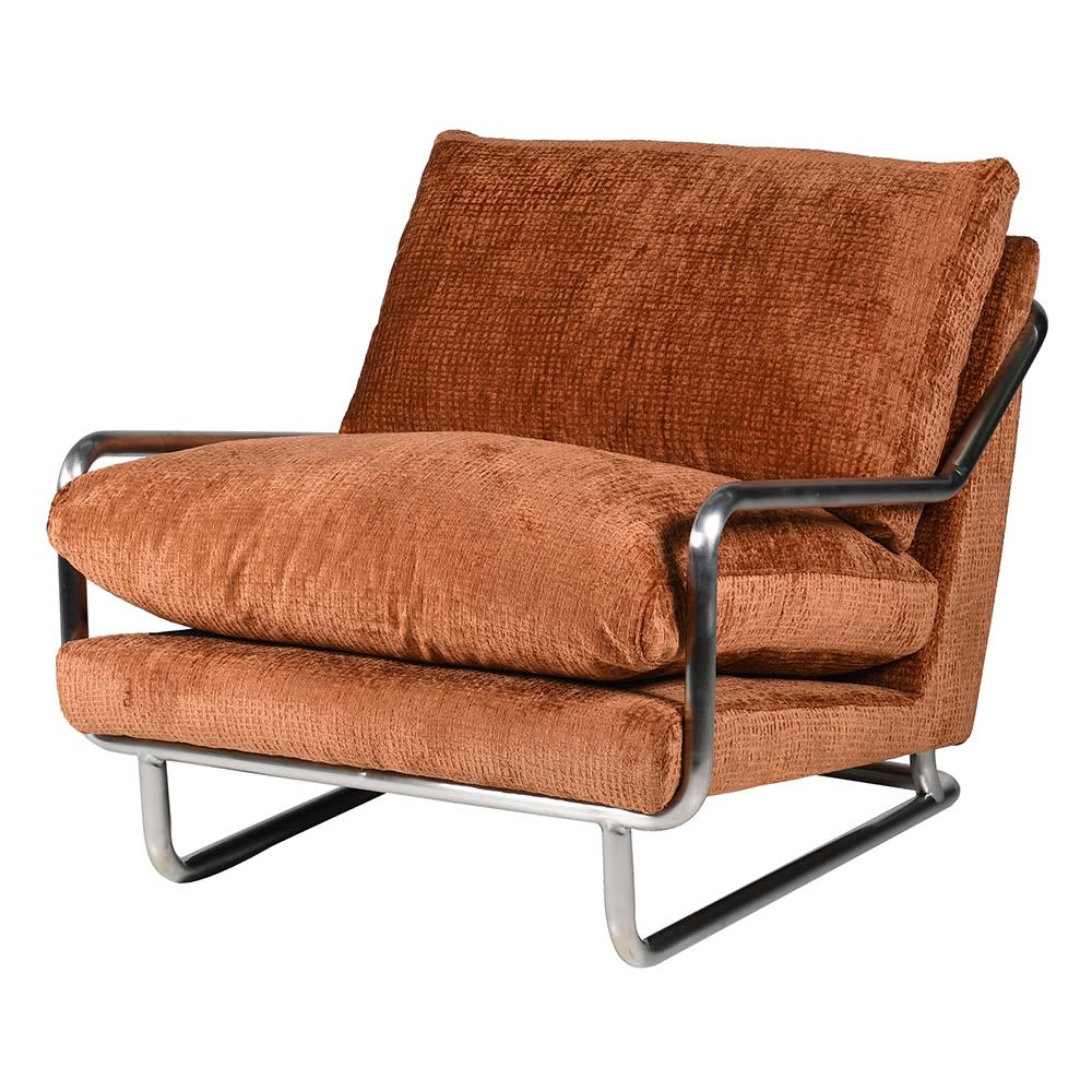 Caramel Upholstered Lounger Armchair