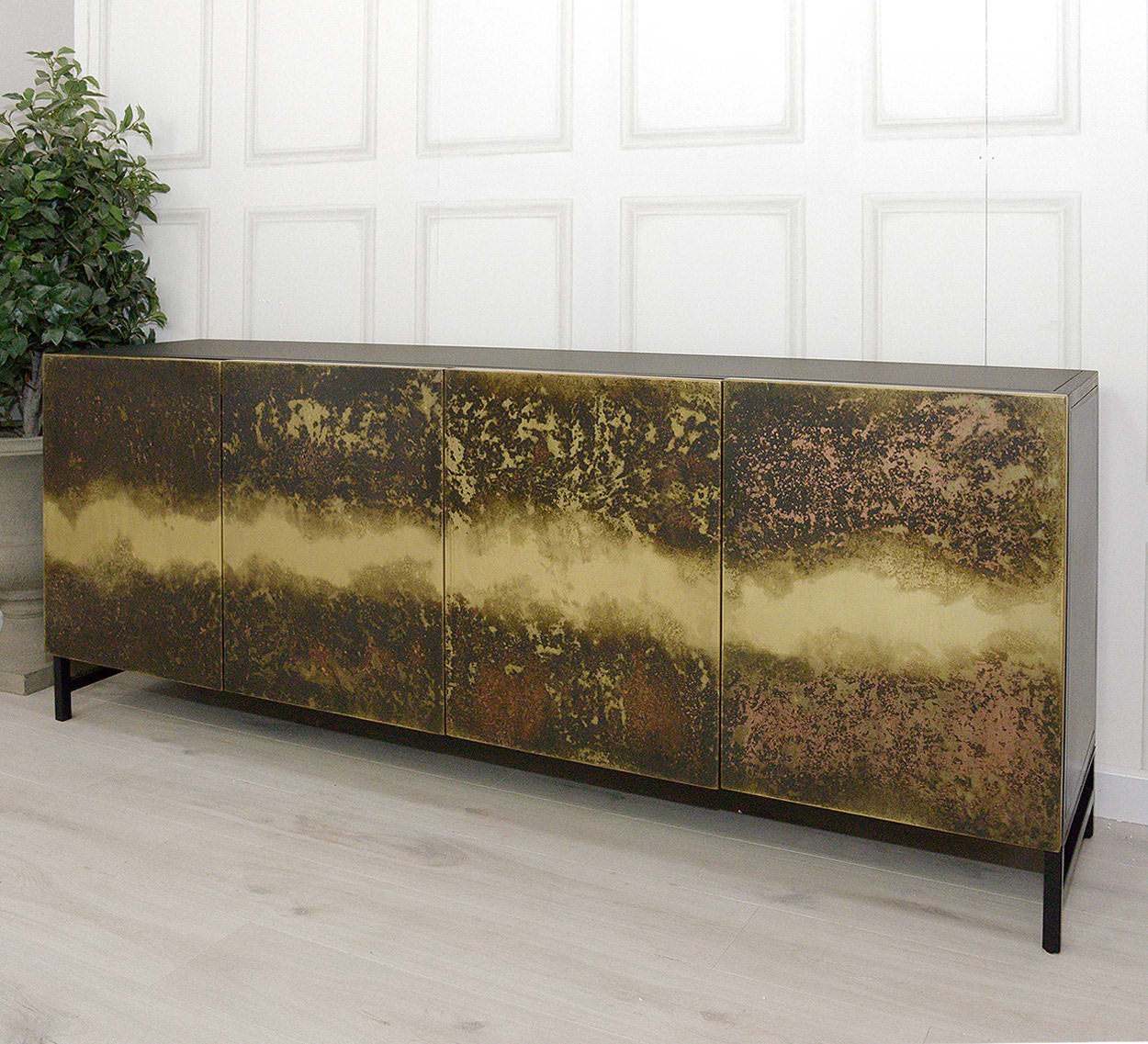 Aged Effect Iron Sideboard