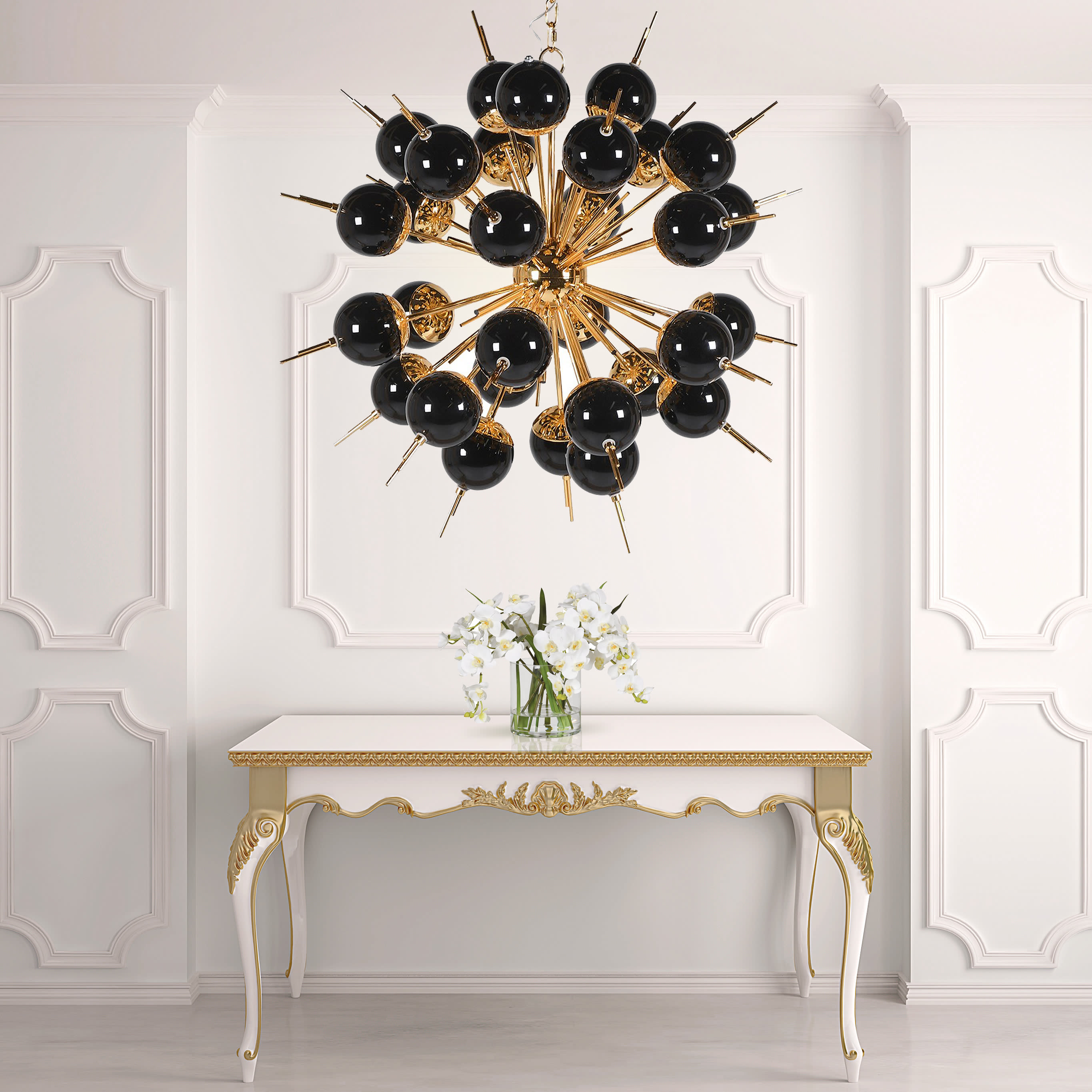 Large Black Starburst Ceiling Light