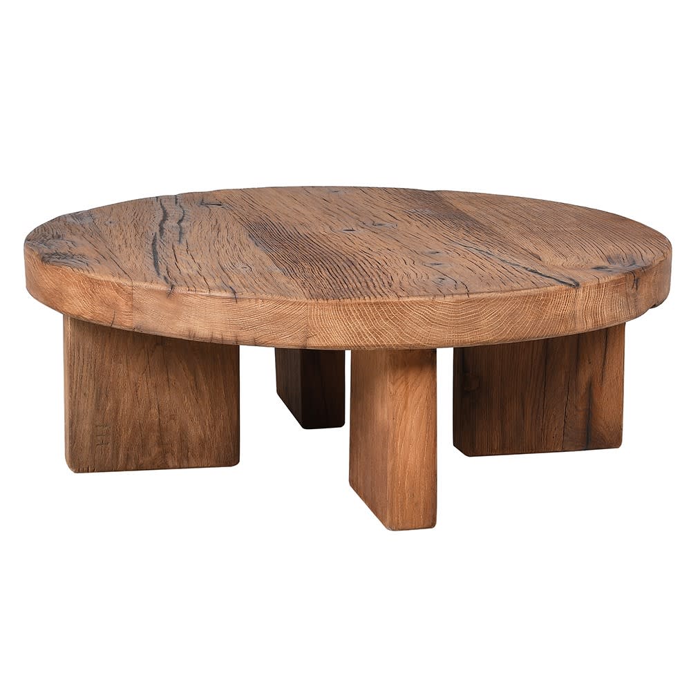 Rustic Wooden Block Coffee Table