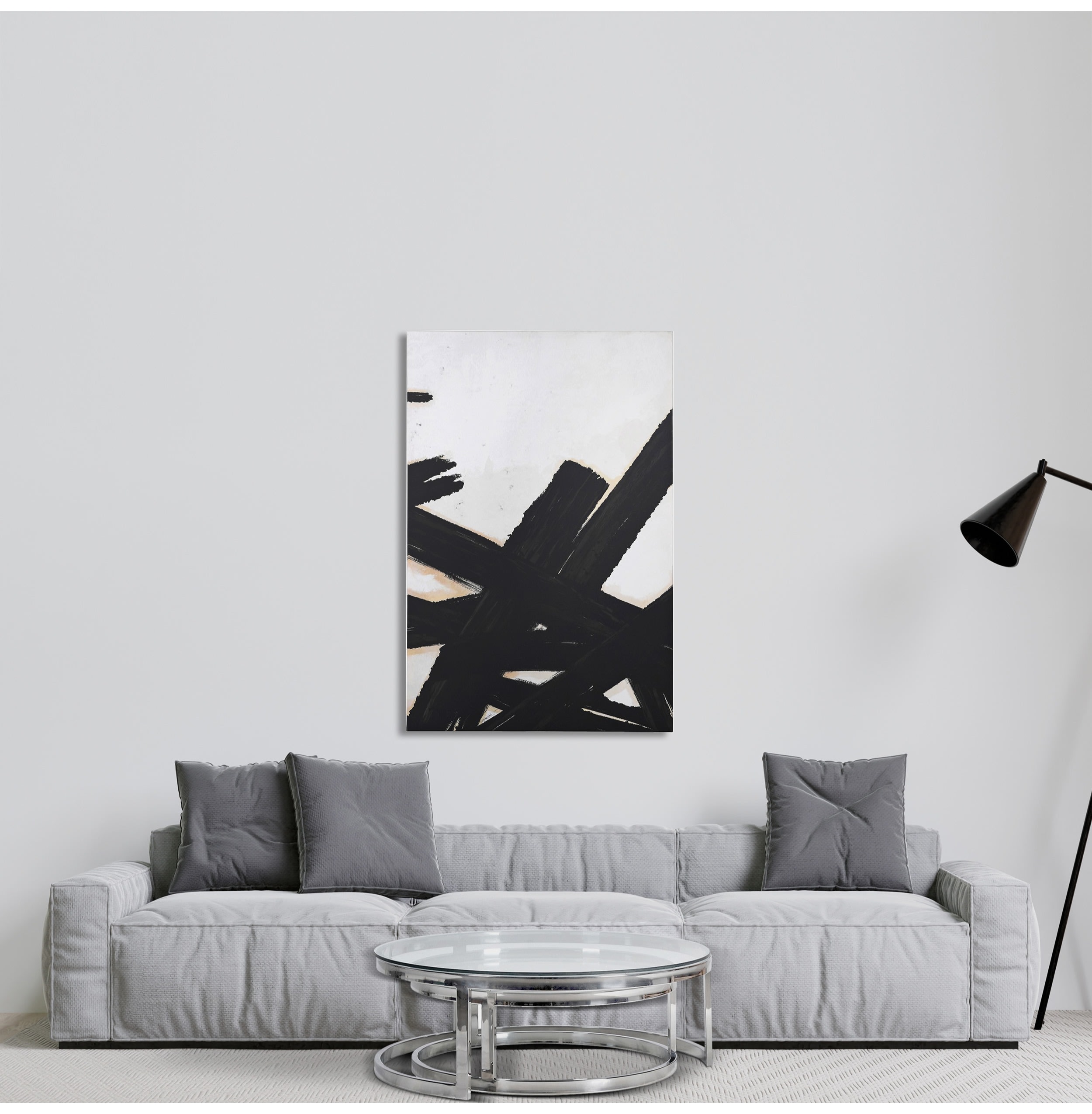 Black Brush Strokes Wall Picture