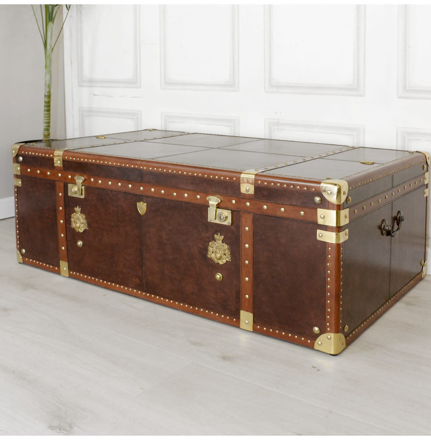 Leather Trunk Style Coffee Table