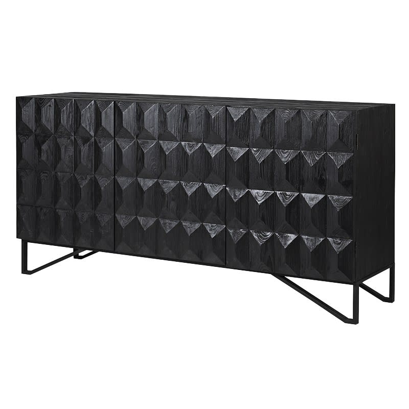 Burnt Charcoal Diamond Design Sideboard