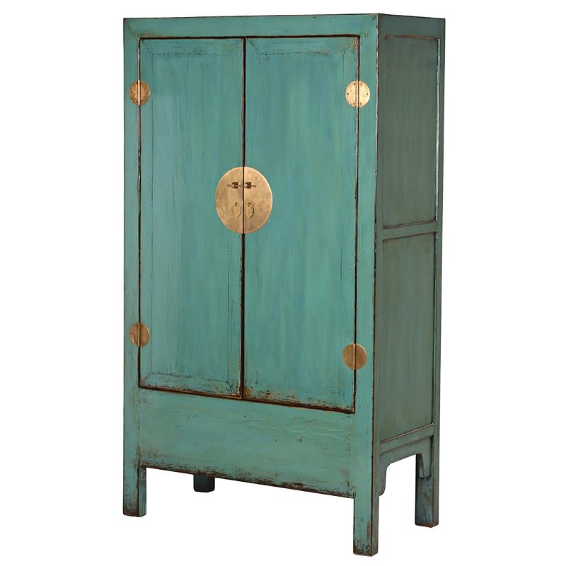 Oriental Style Blue Cabinet Sideboard