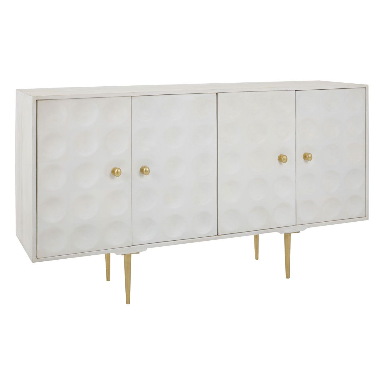 White Wood and Gold Sideboard
