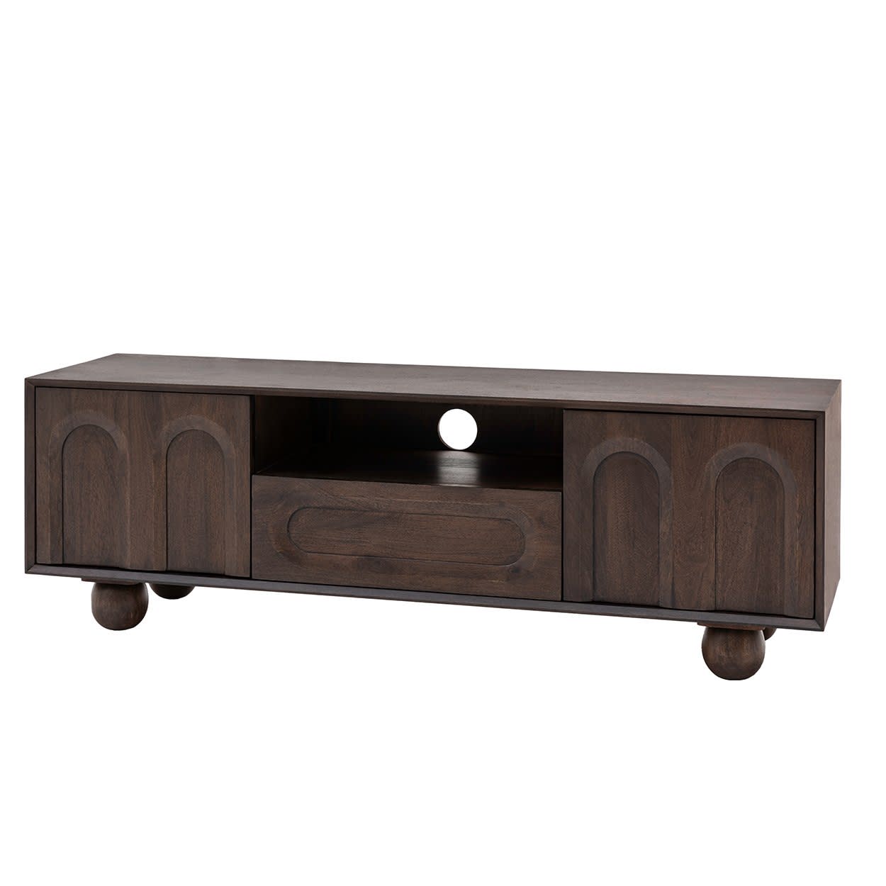 Arc Brown Wooden TV Media Unit by Gallery Direct