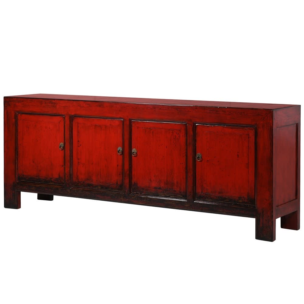 Red Oriental Style Large Sideboard