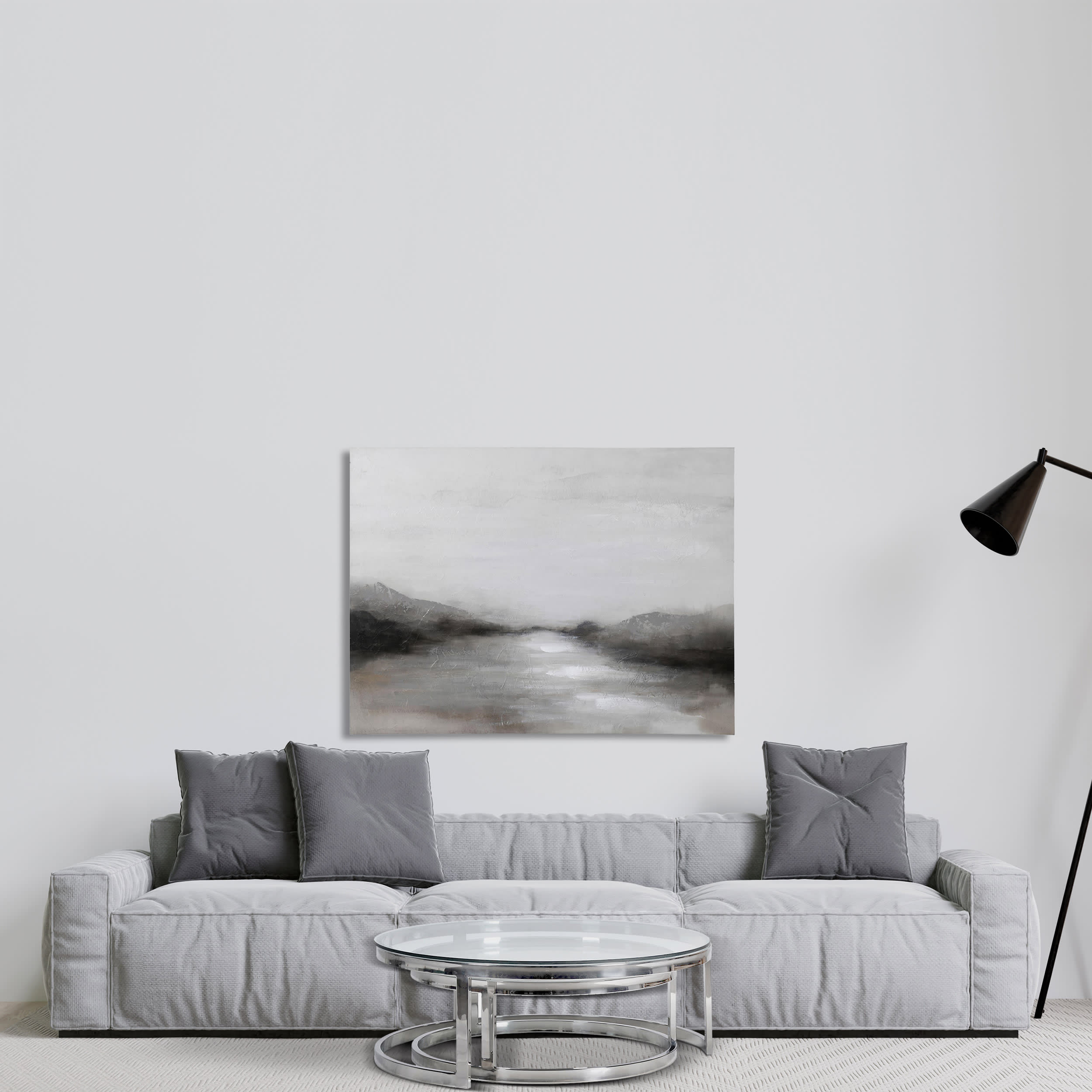 Abstract Lake Wall Painting