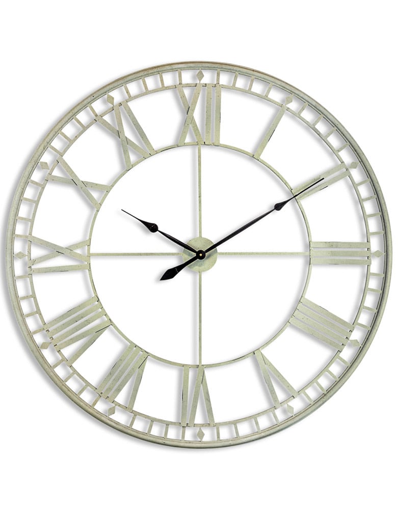 Large Cream Outline Clock